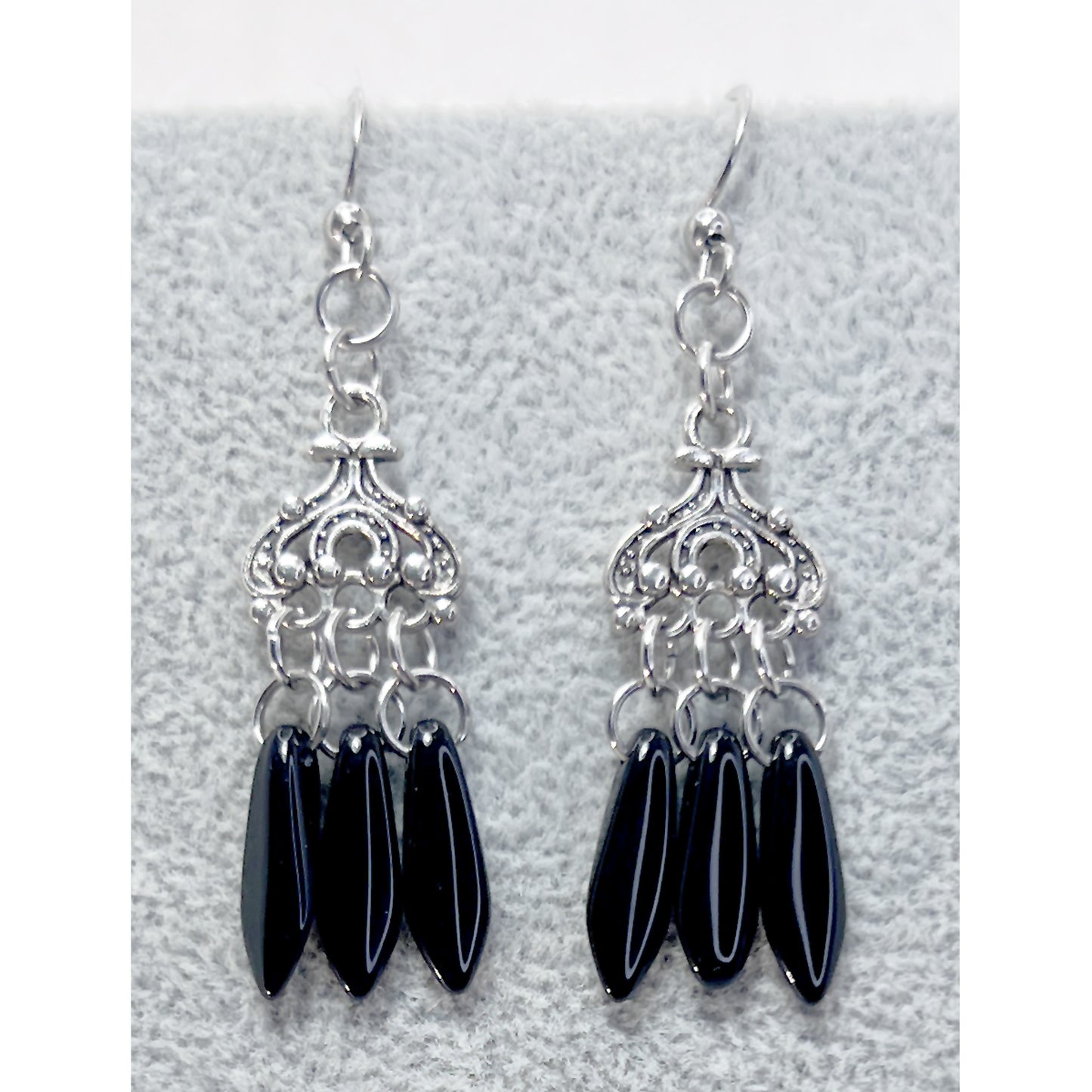 Czech Glass Chandelier Earrings in Various Colors