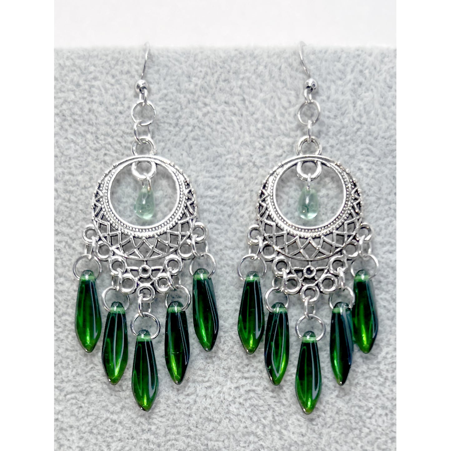 Czech Glass Chandelier Earrings in Various Colors