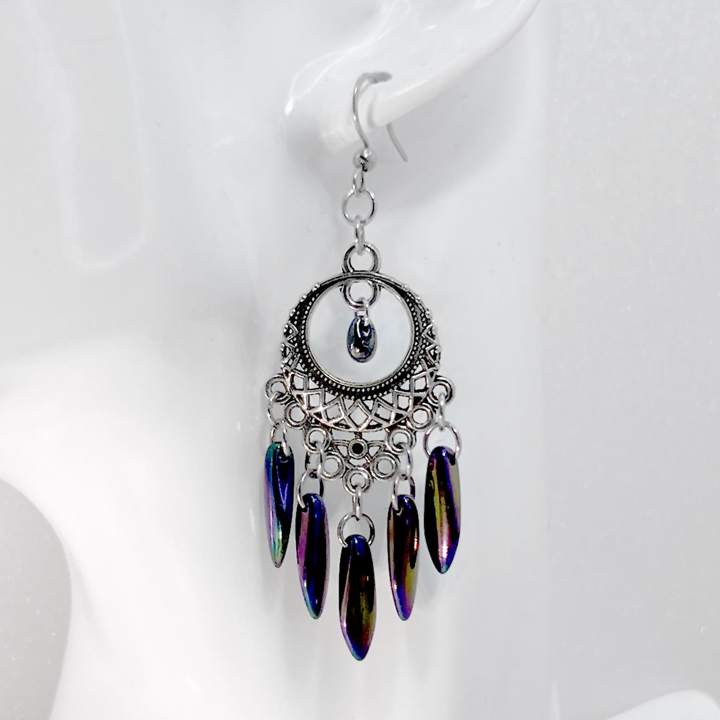 Czech Glass Chandelier Earrings in Various Colors