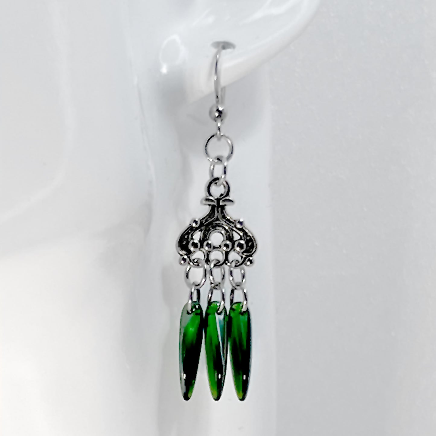 Czech Glass Chandelier Earrings in Various Colors