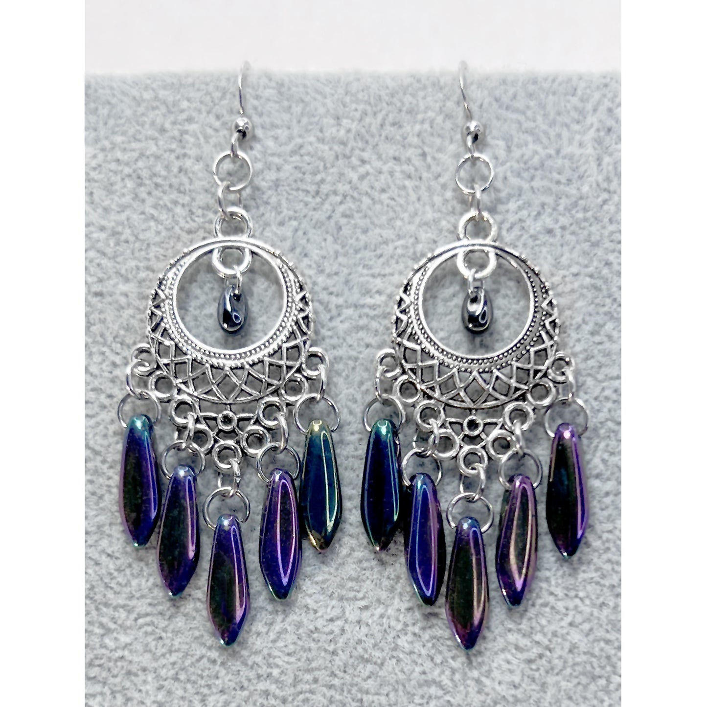 Czech Glass Chandelier Earrings in Various Colors