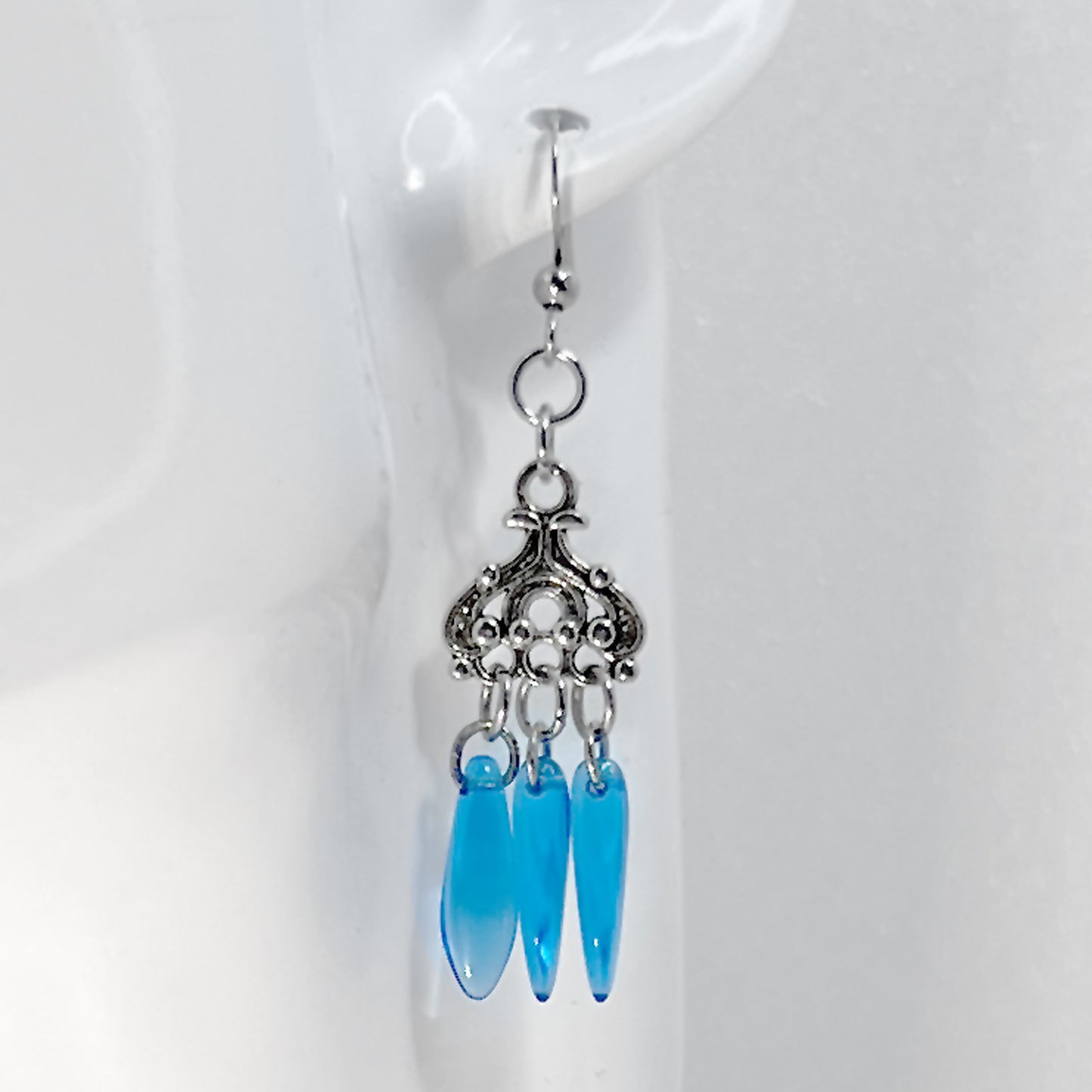 Czech Glass Chandelier Earrings in Various Colors