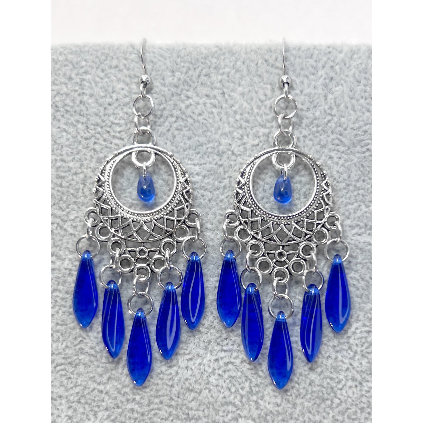 Czech Glass Chandelier Earrings in Various Colors