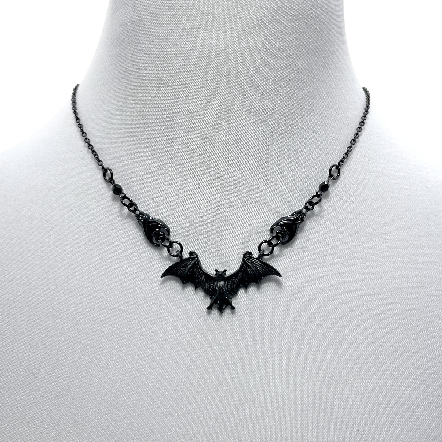 Black Three Bat Gothic Necklace