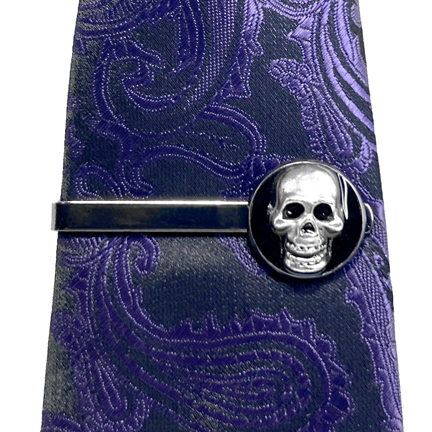Silver Skull Tie Clip