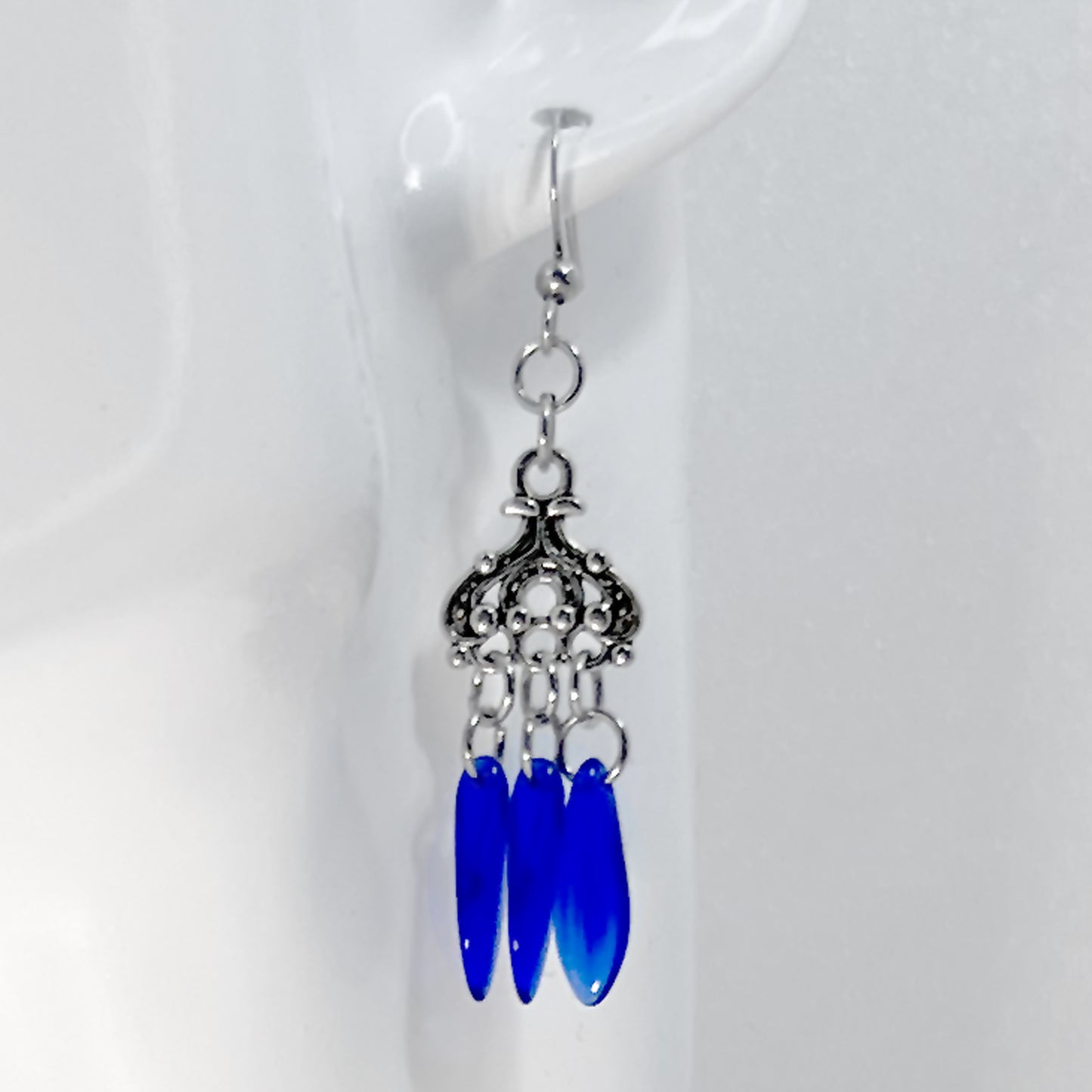 Czech Glass Chandelier Earrings in Various Colors