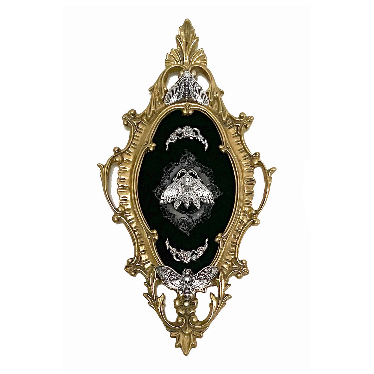 Large Death Head Moth Antique Framed Gothic Home Deco