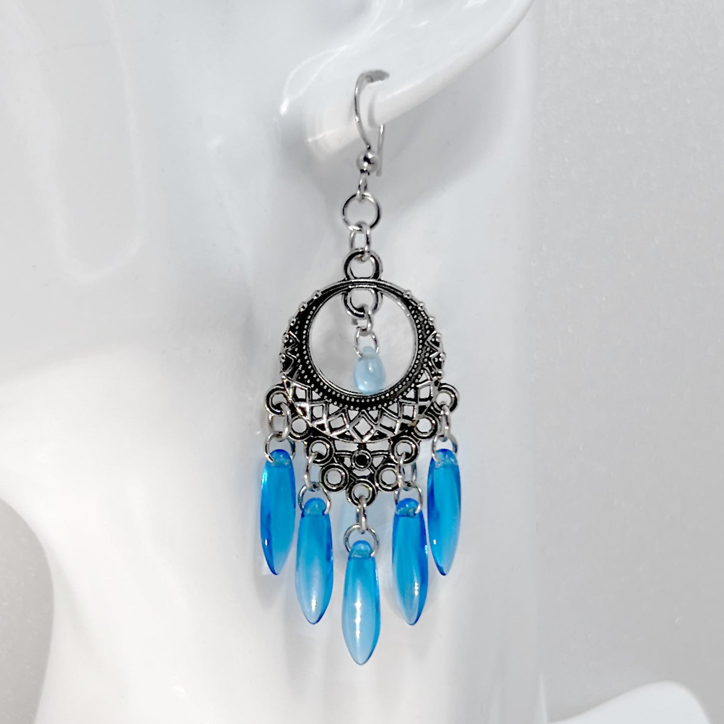 Czech Glass Chandelier Earrings in Various Colors