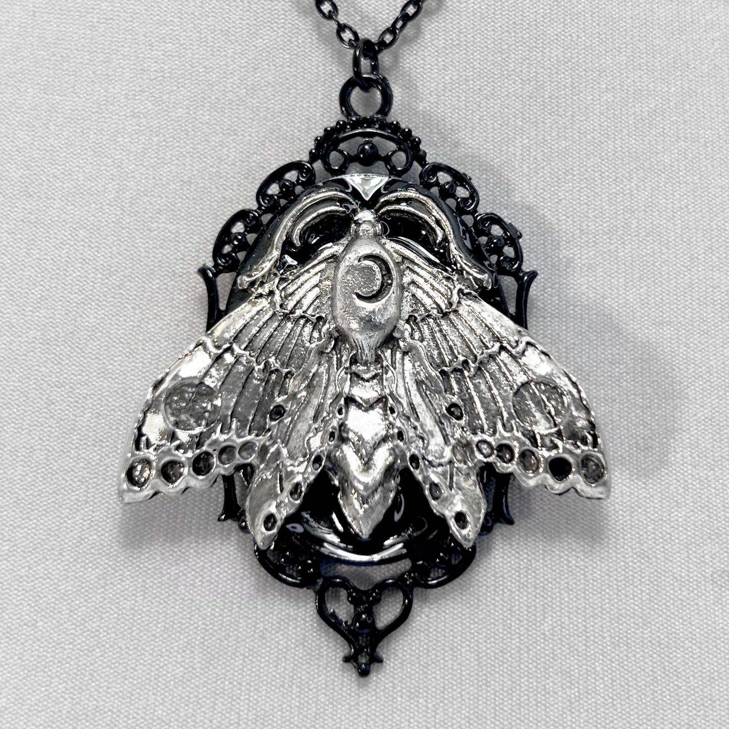 Large Luna Moth on Black Necklace
