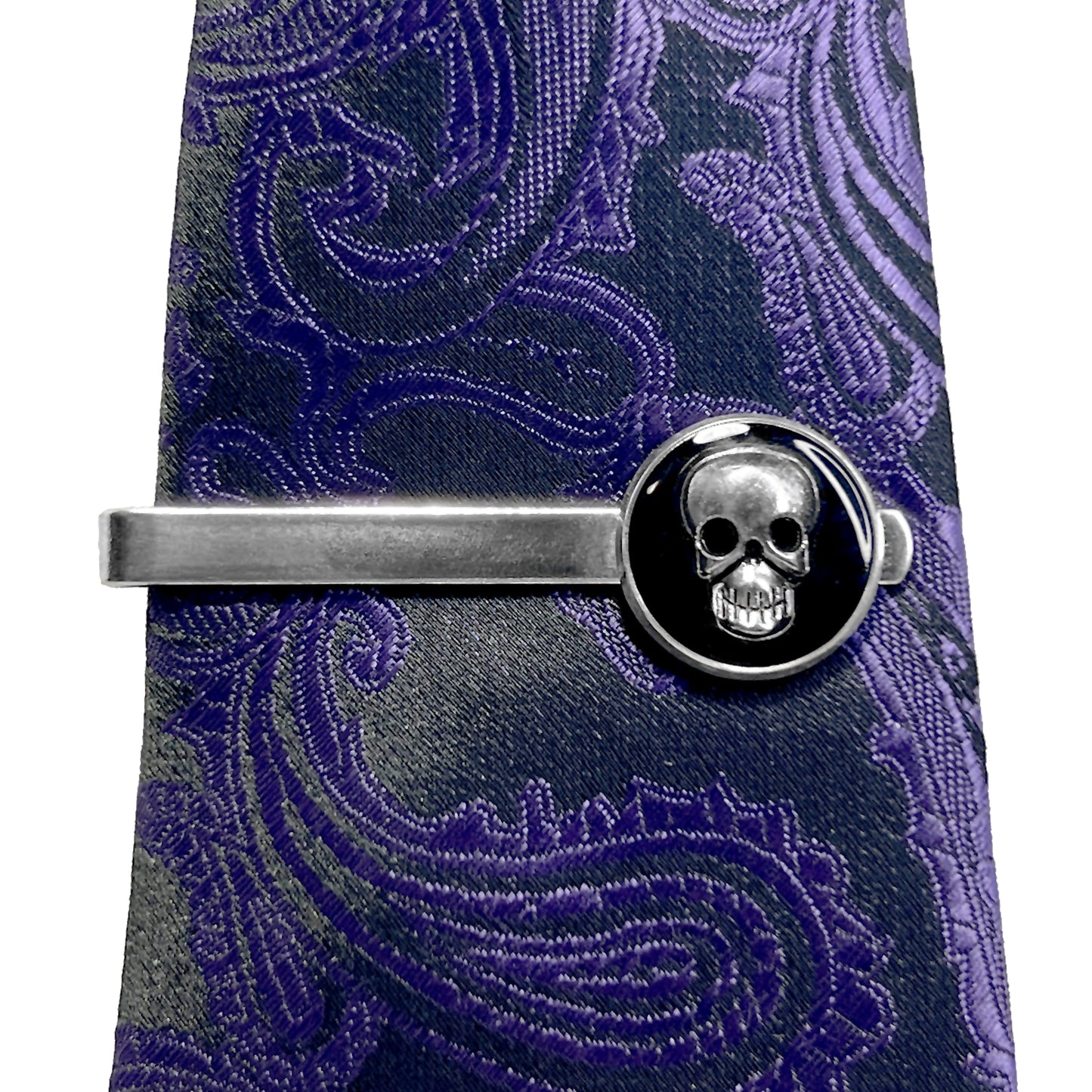 Silver Skull Tie Clip