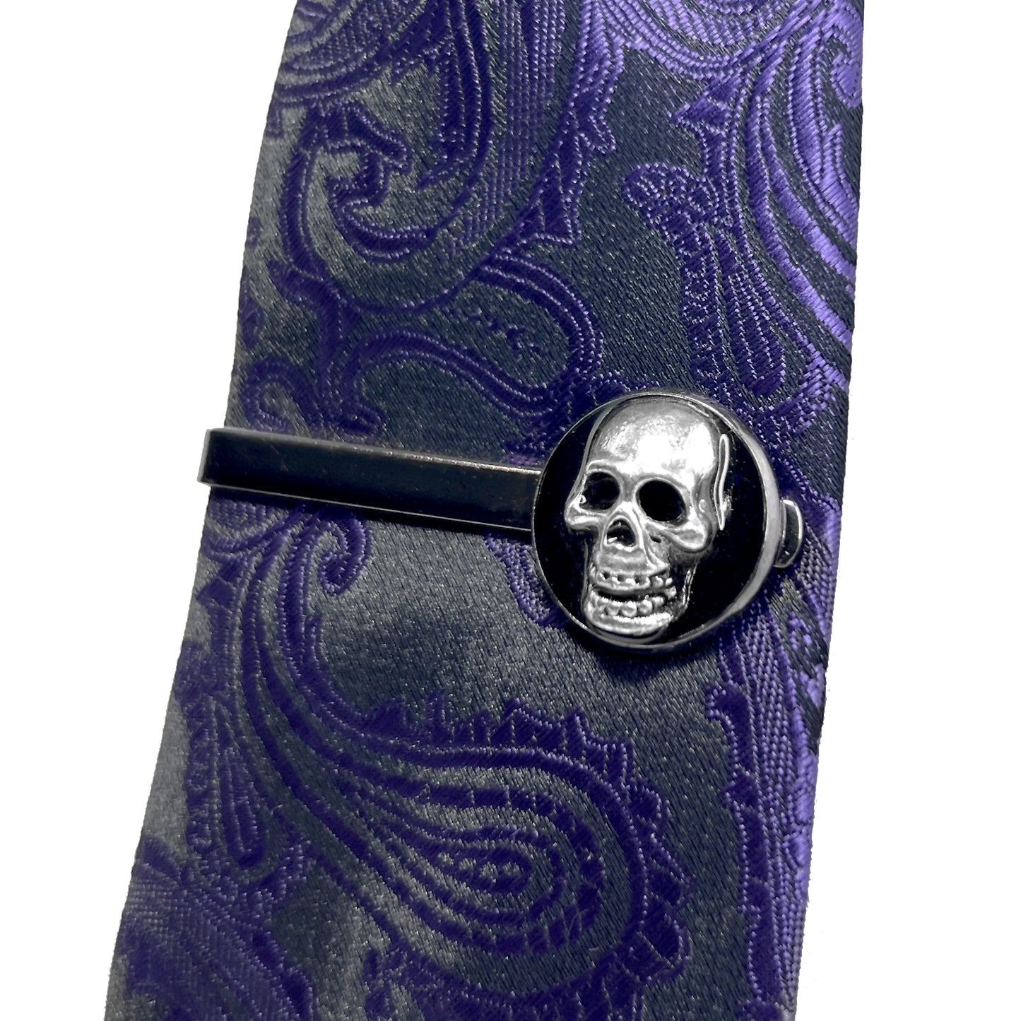 Silver Skull Tie Clip