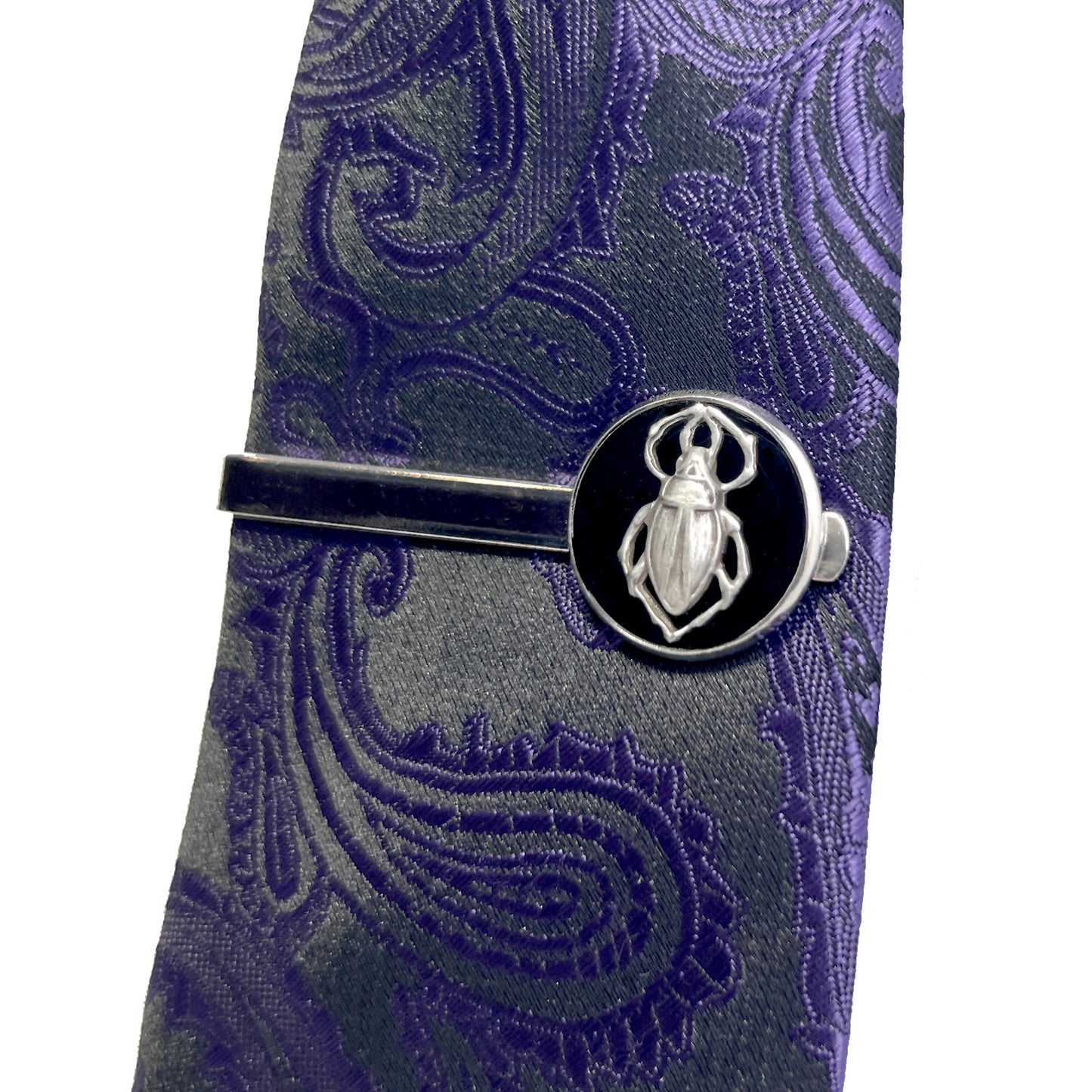 Silver Scarab Beetle Tie Clip