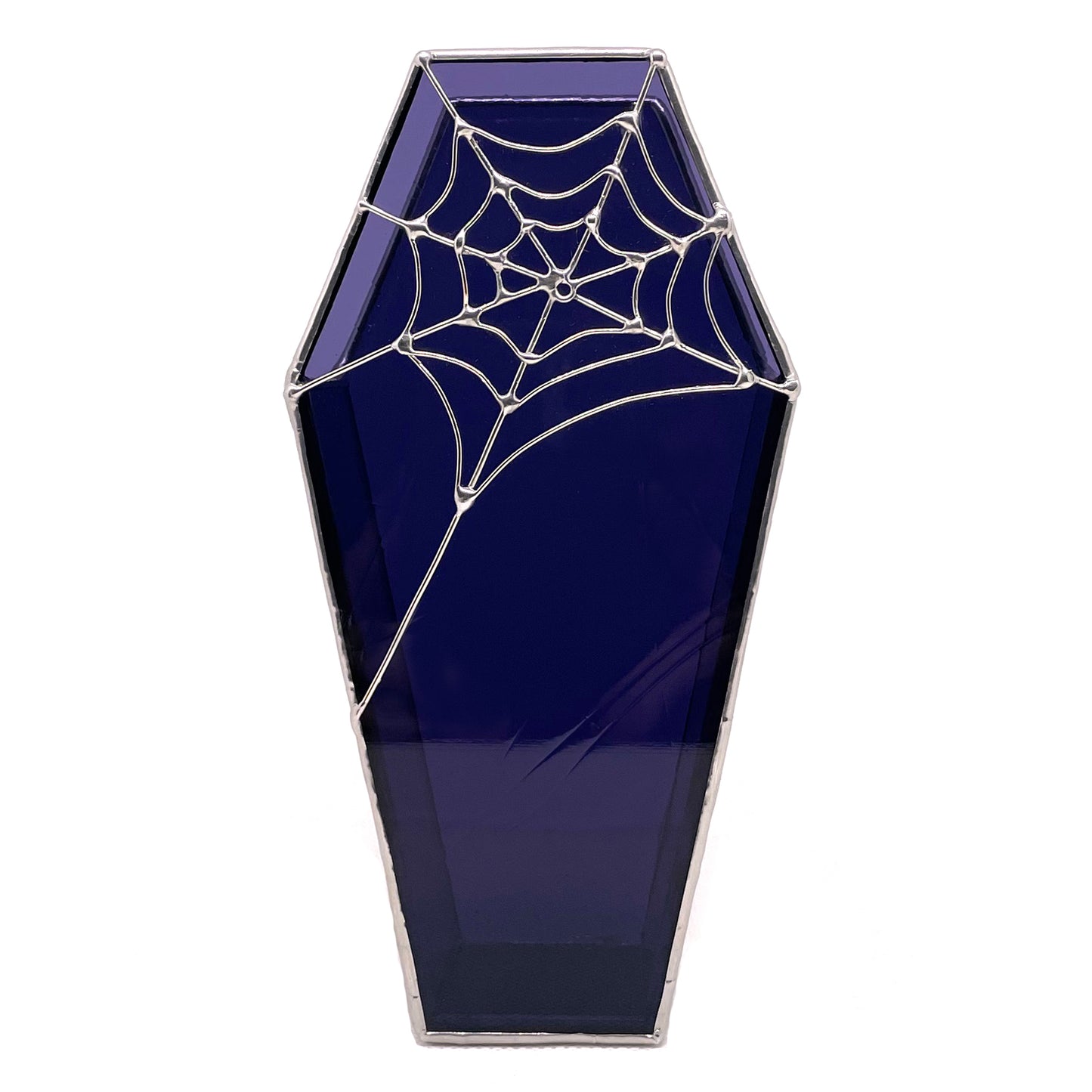 Custom Stained Glass Spiderweb Brush Holder