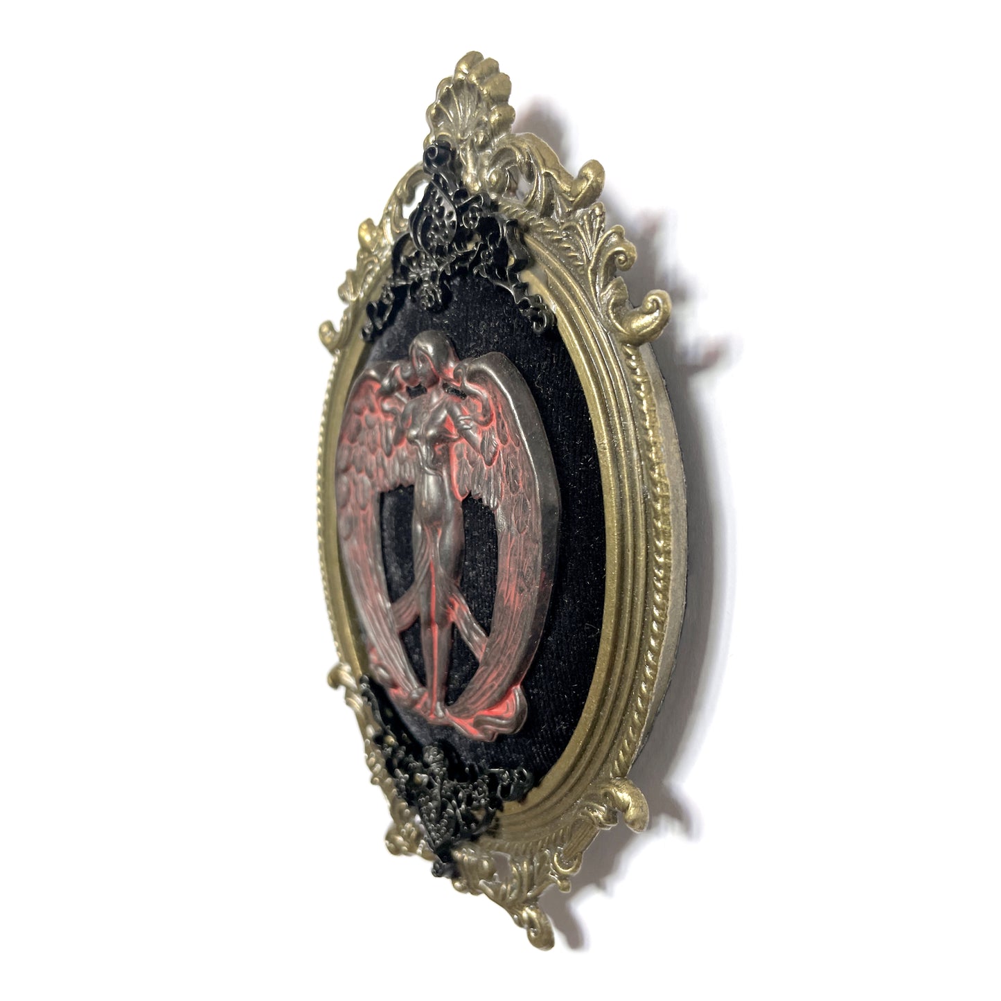 Black and Red Angel Antique Framed Gothic Home Deco