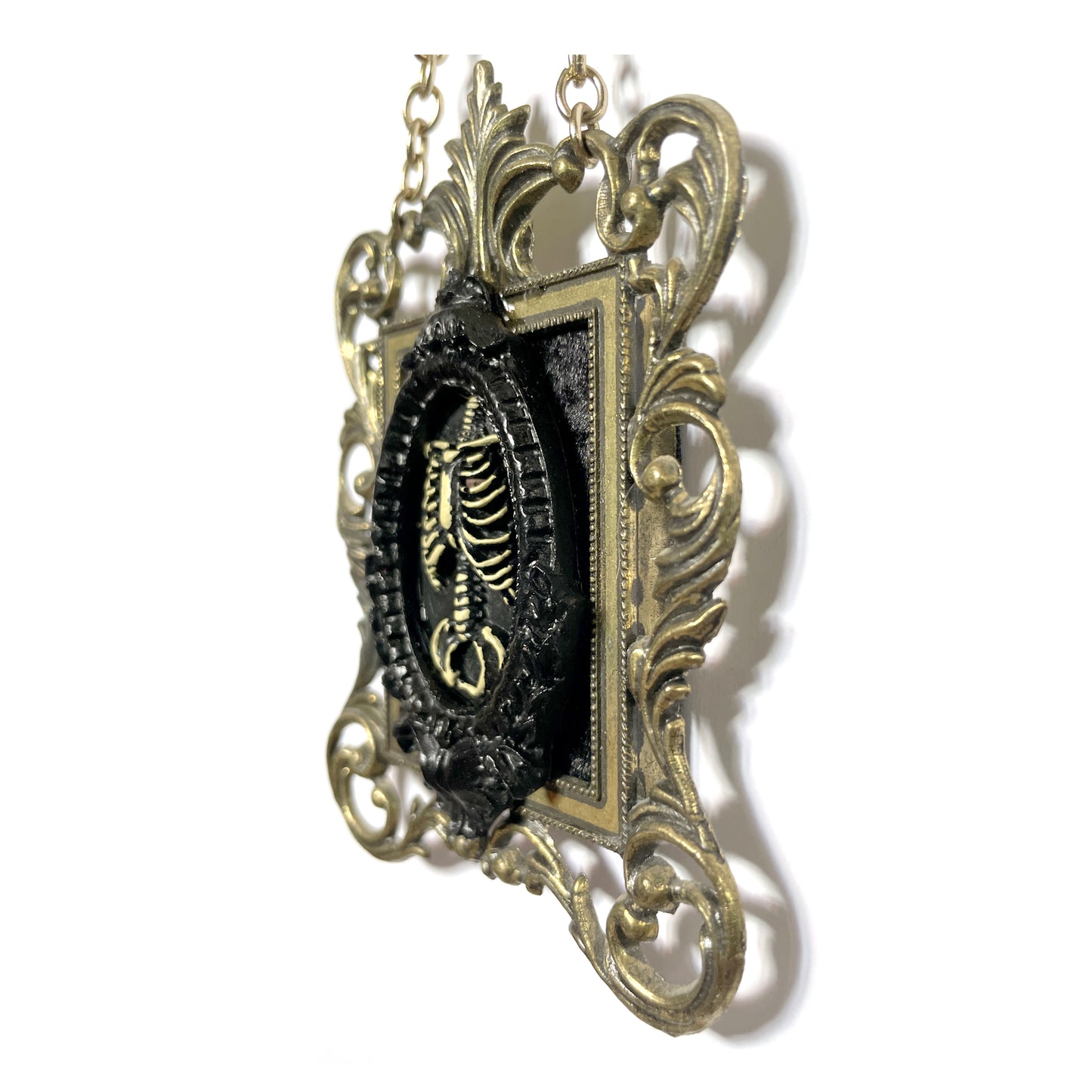 Skeleton Torso Square Antique Framed Gothic Home Deco