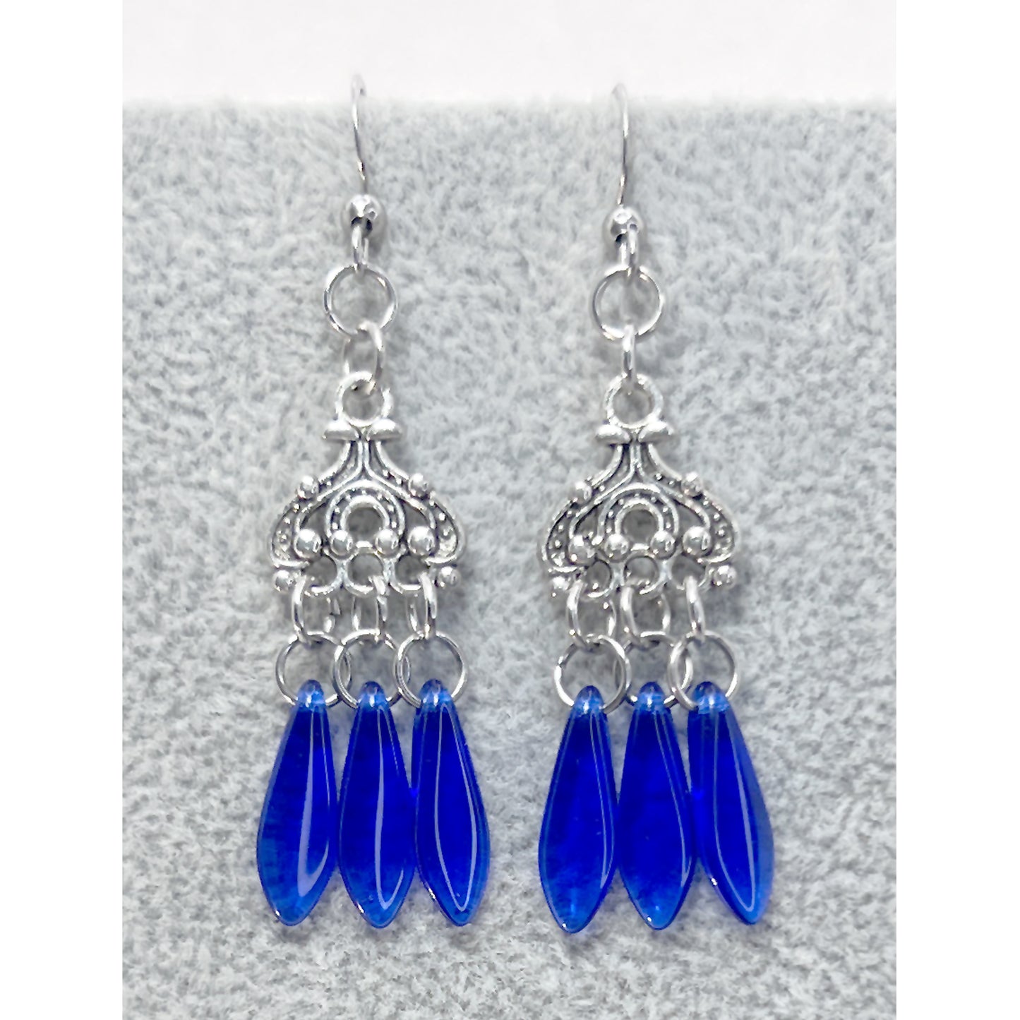 Czech Glass Chandelier Earrings in Various Colors