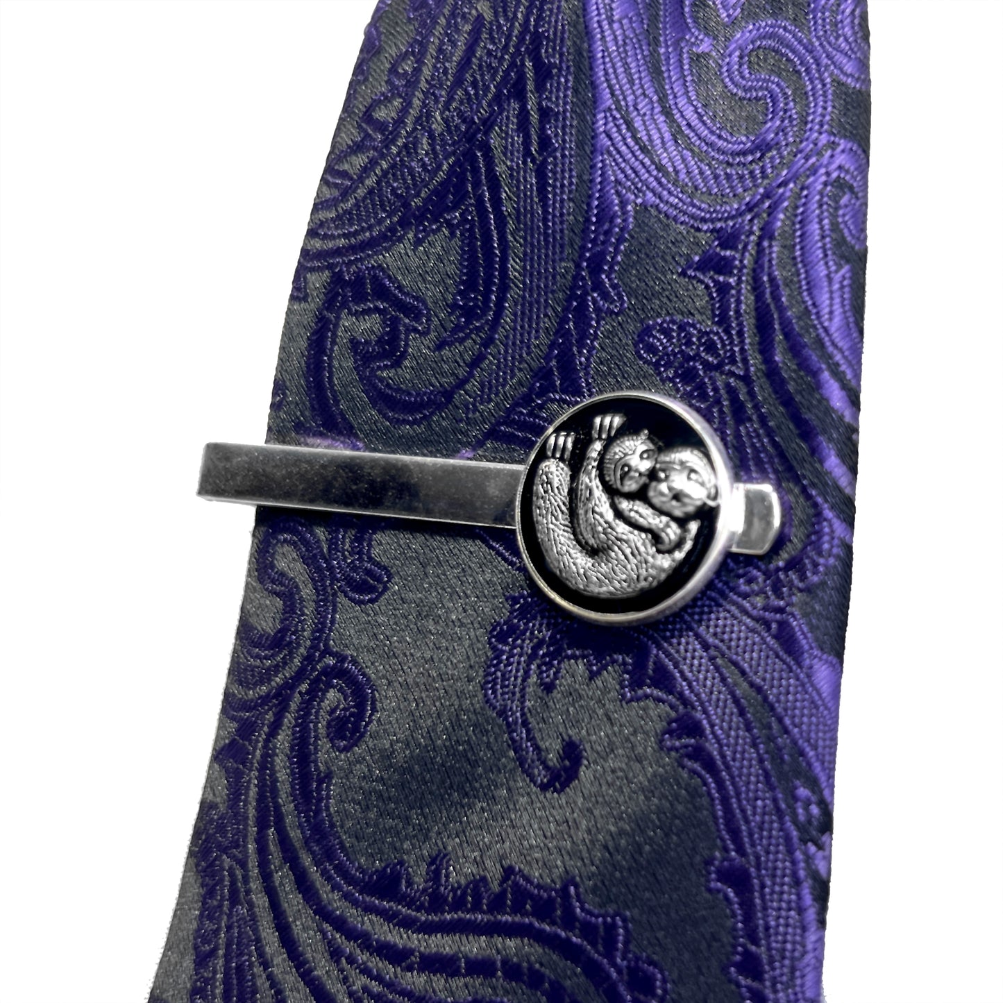 Silver Sloth Tie Clip
