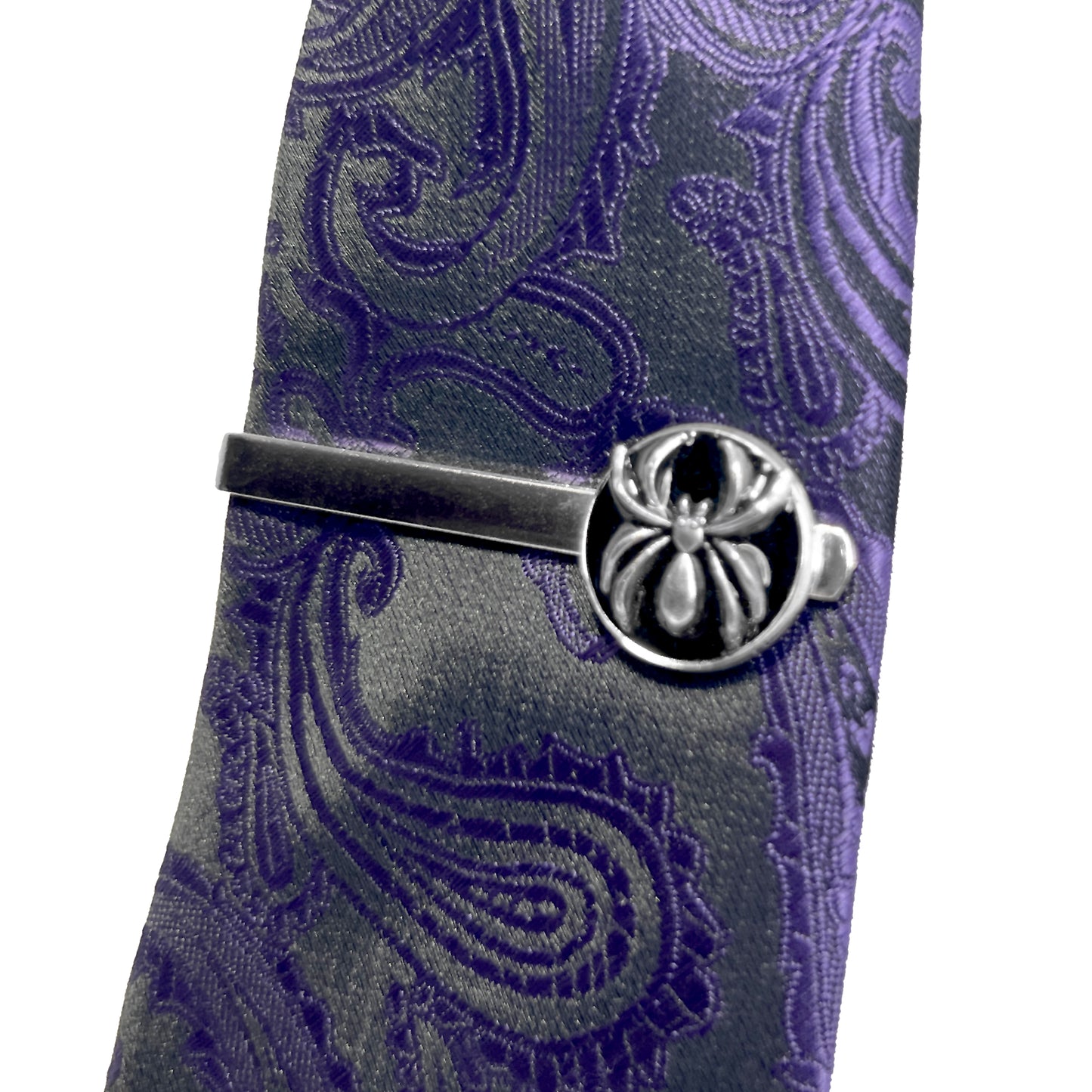 Silver Spider Tie Clip