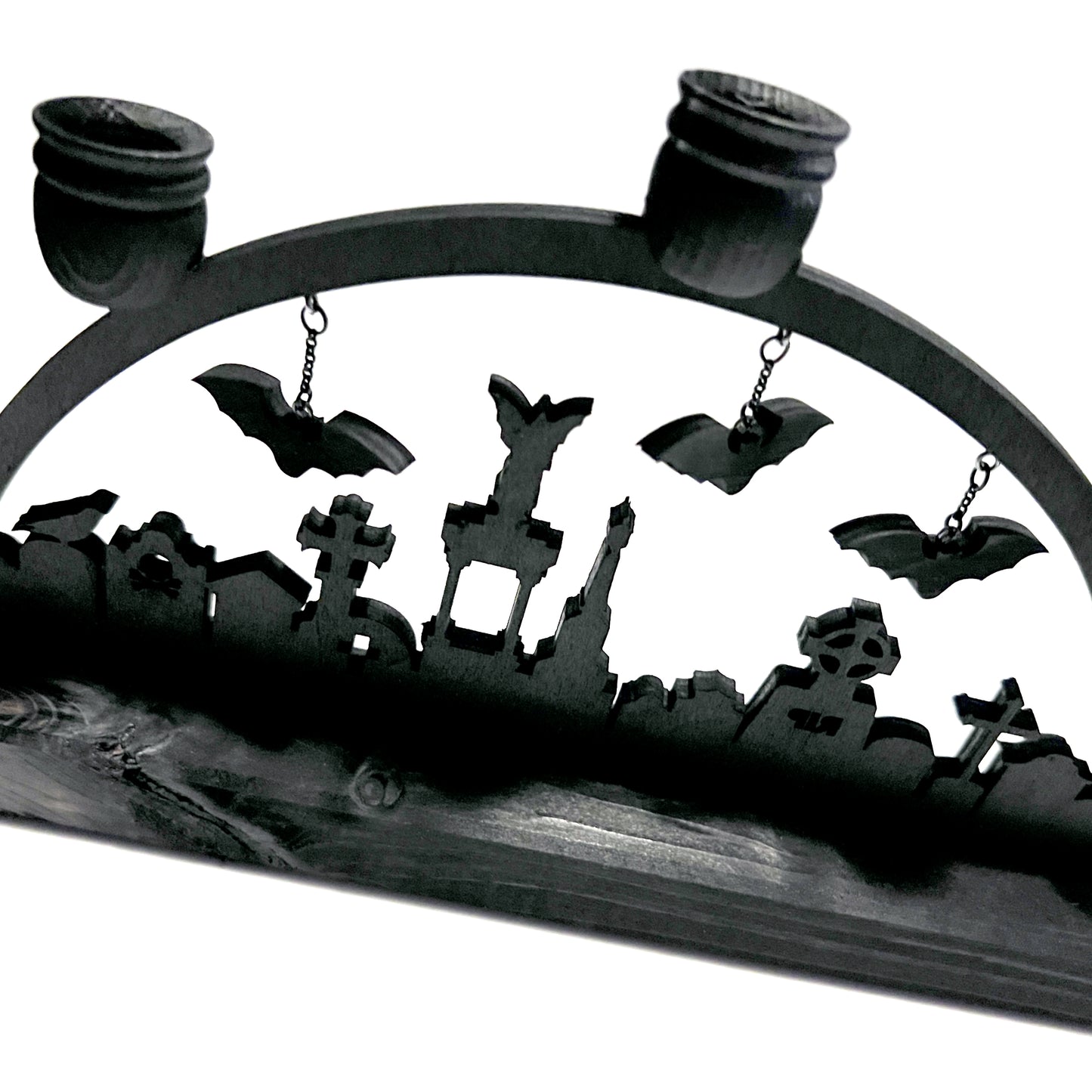 Small Black Cemetery and Flying Bats Schwibbogen