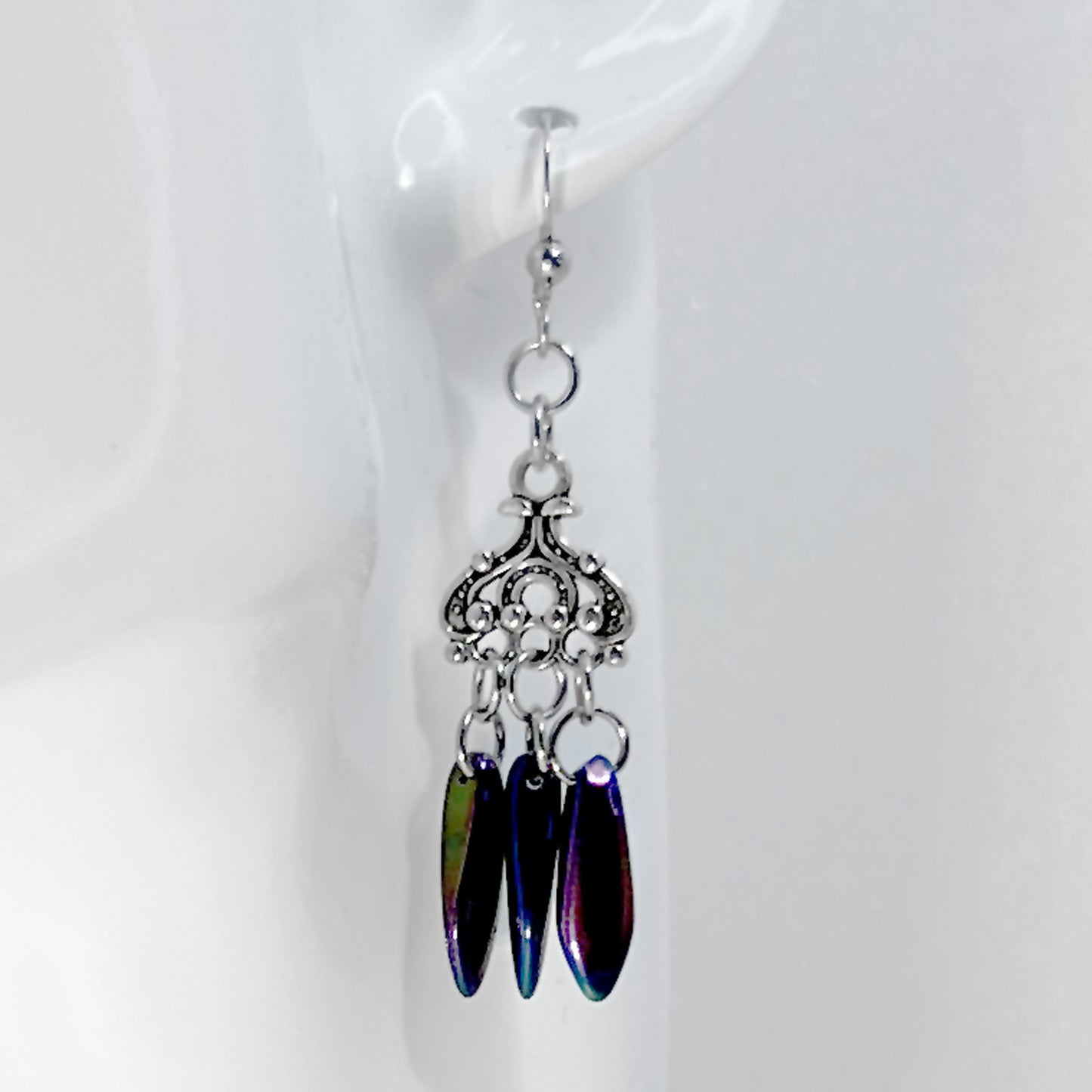 Czech Glass Chandelier Earrings in Various Colors