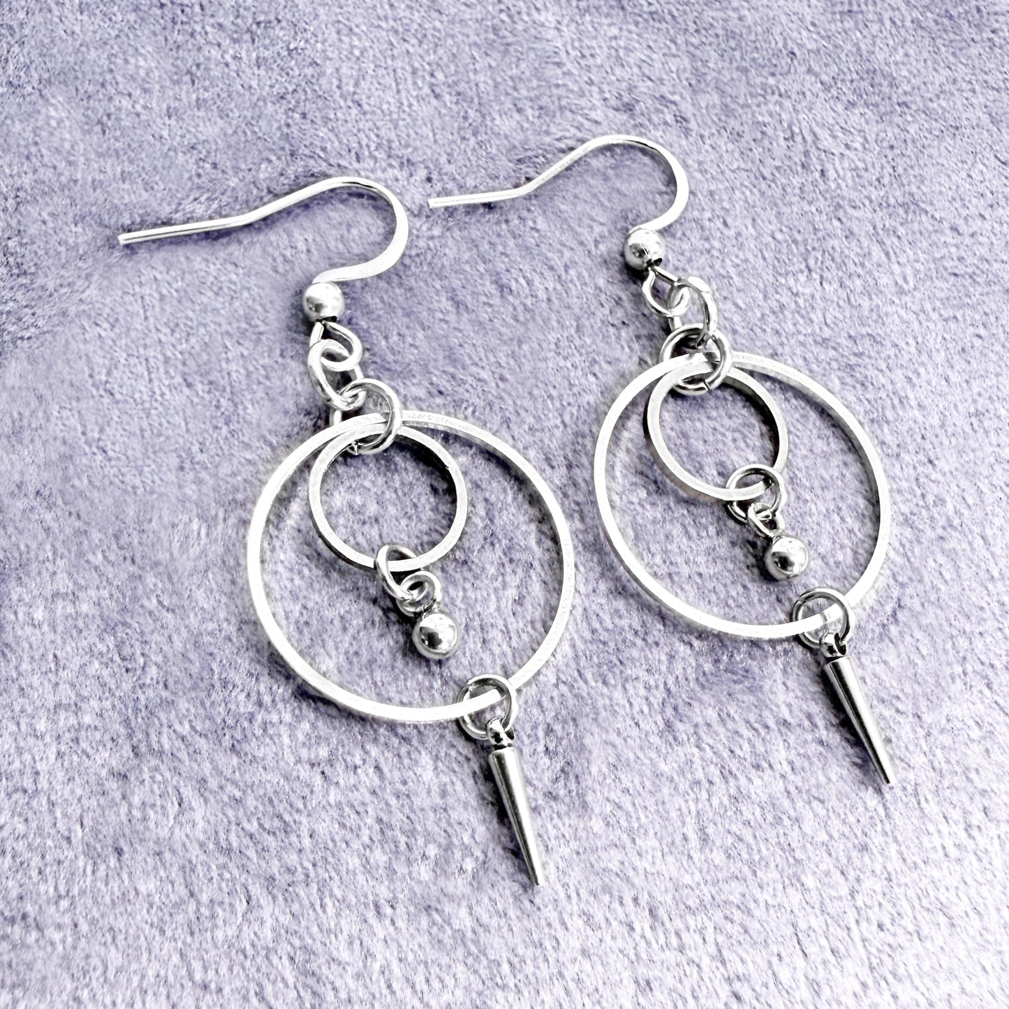 Delicate Small Hoop and Spike Earrings