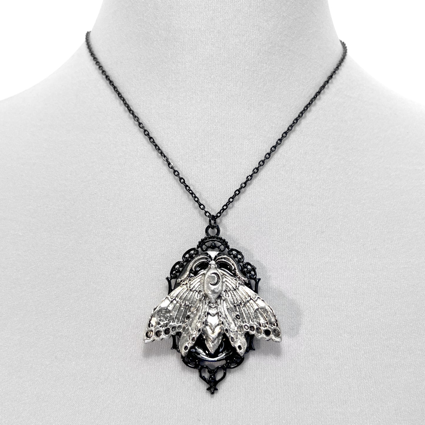 Large Luna Moth on Black Necklace