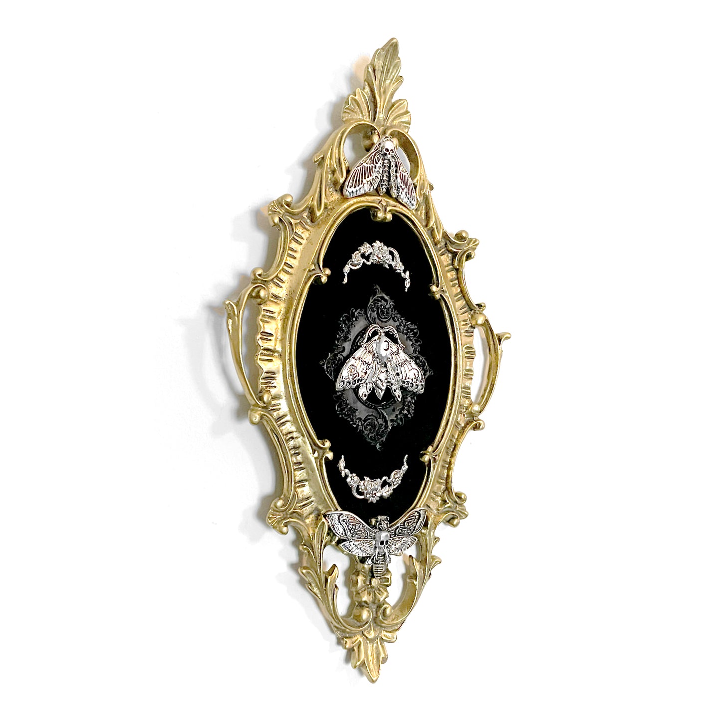 Large Death Head Moth Antique Framed Gothic Home Deco
