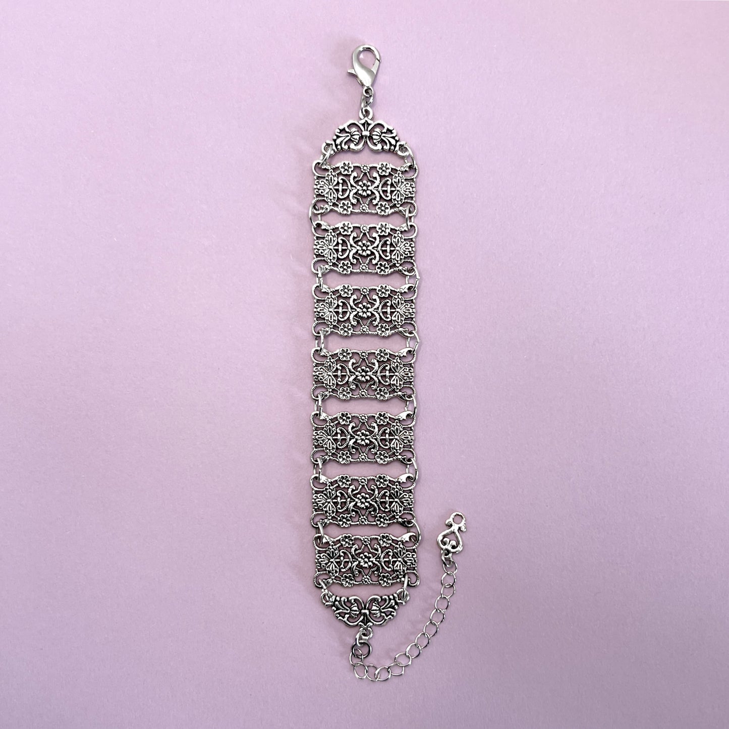 Silver Ornate Victorian Gothic Bracelet