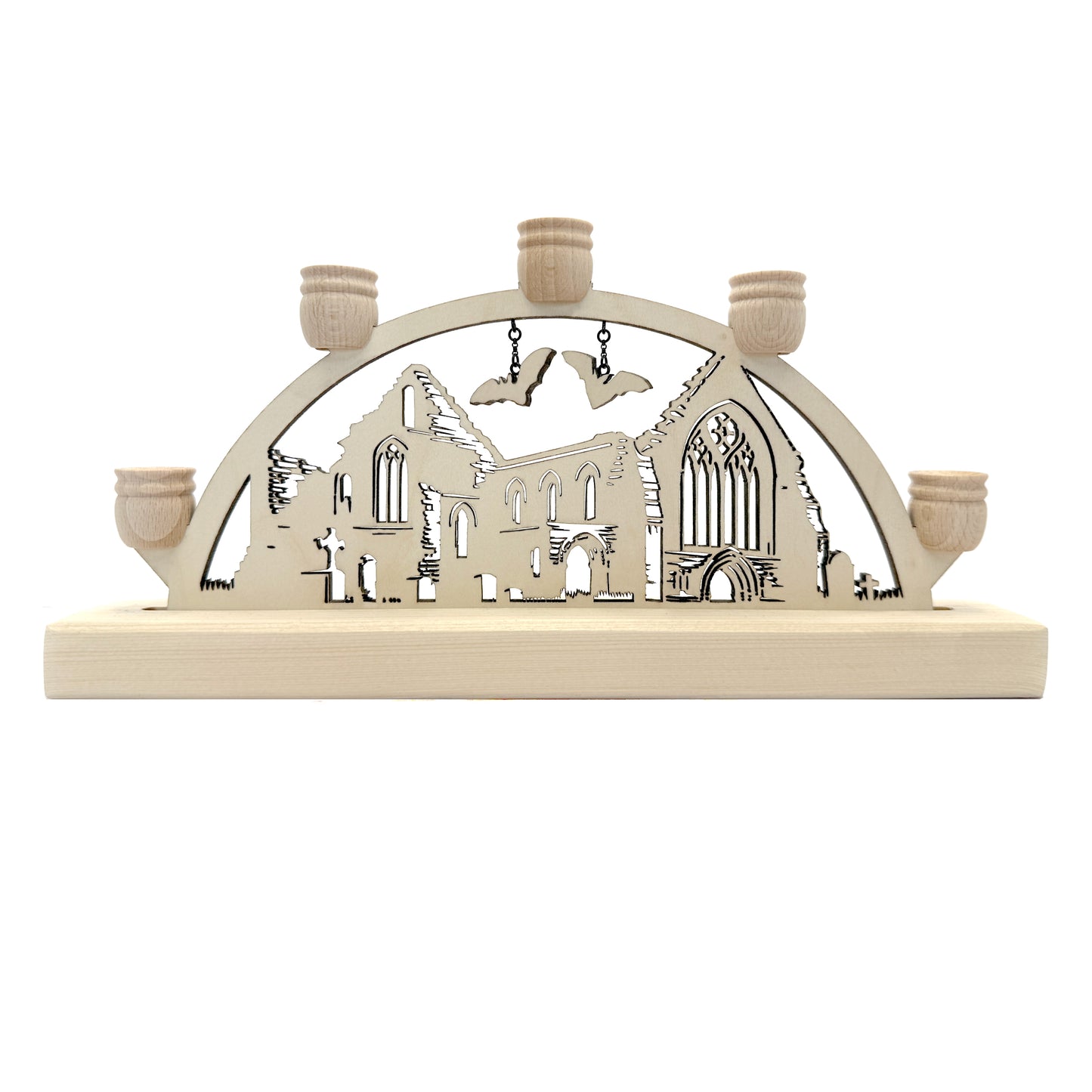 Small Church Ruin and Flying Bats Schwibbogen