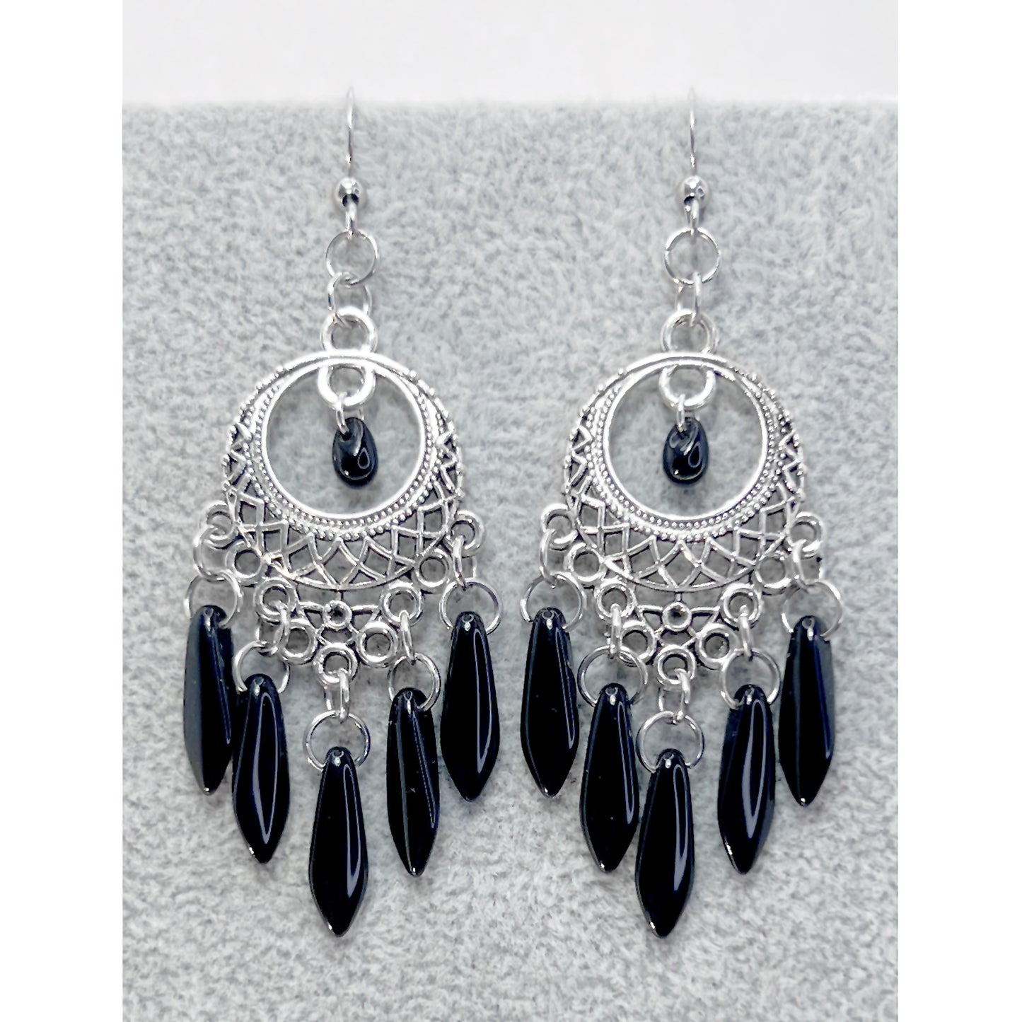 Czech Glass Chandelier Earrings in Various Colors