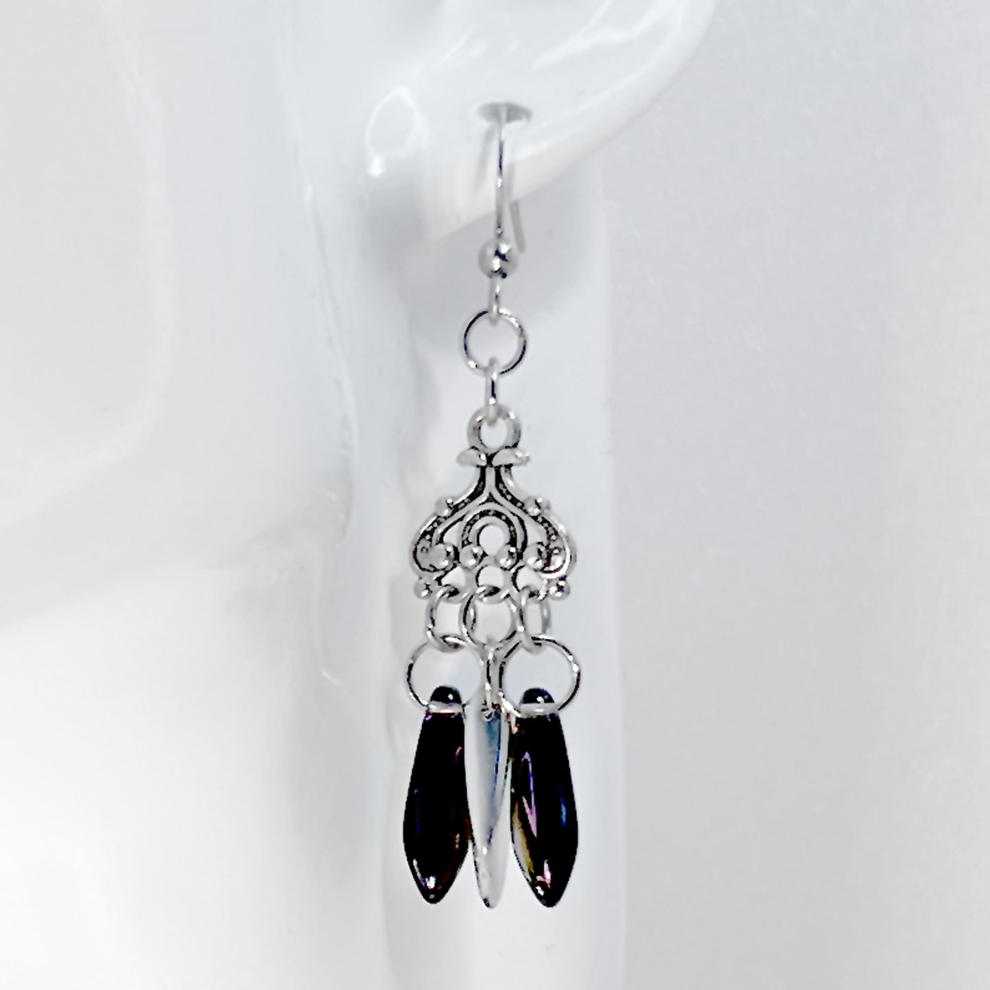 Czech Glass Chandelier Earrings in Various Colors