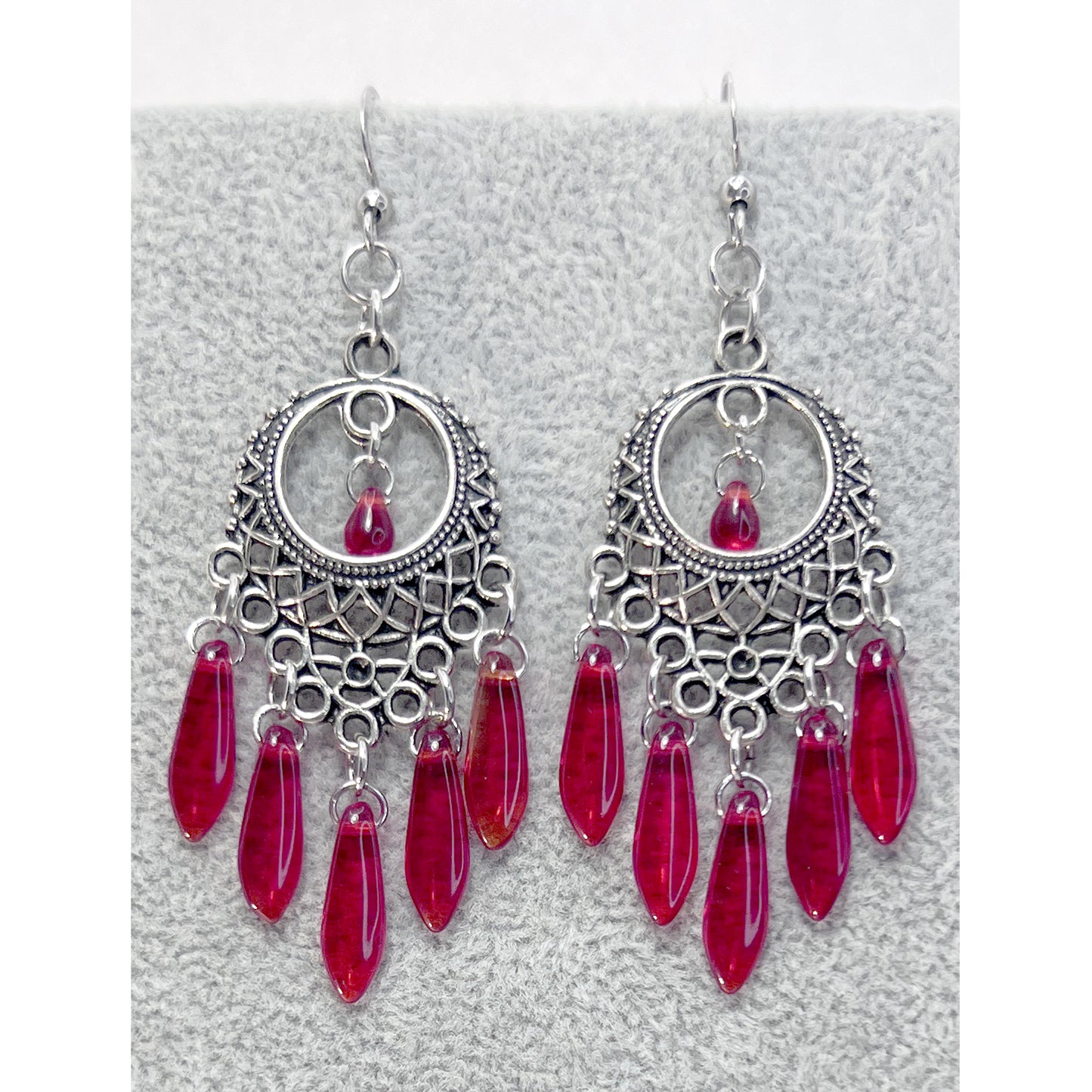 Czech Glass Chandelier Earrings in Various Colors