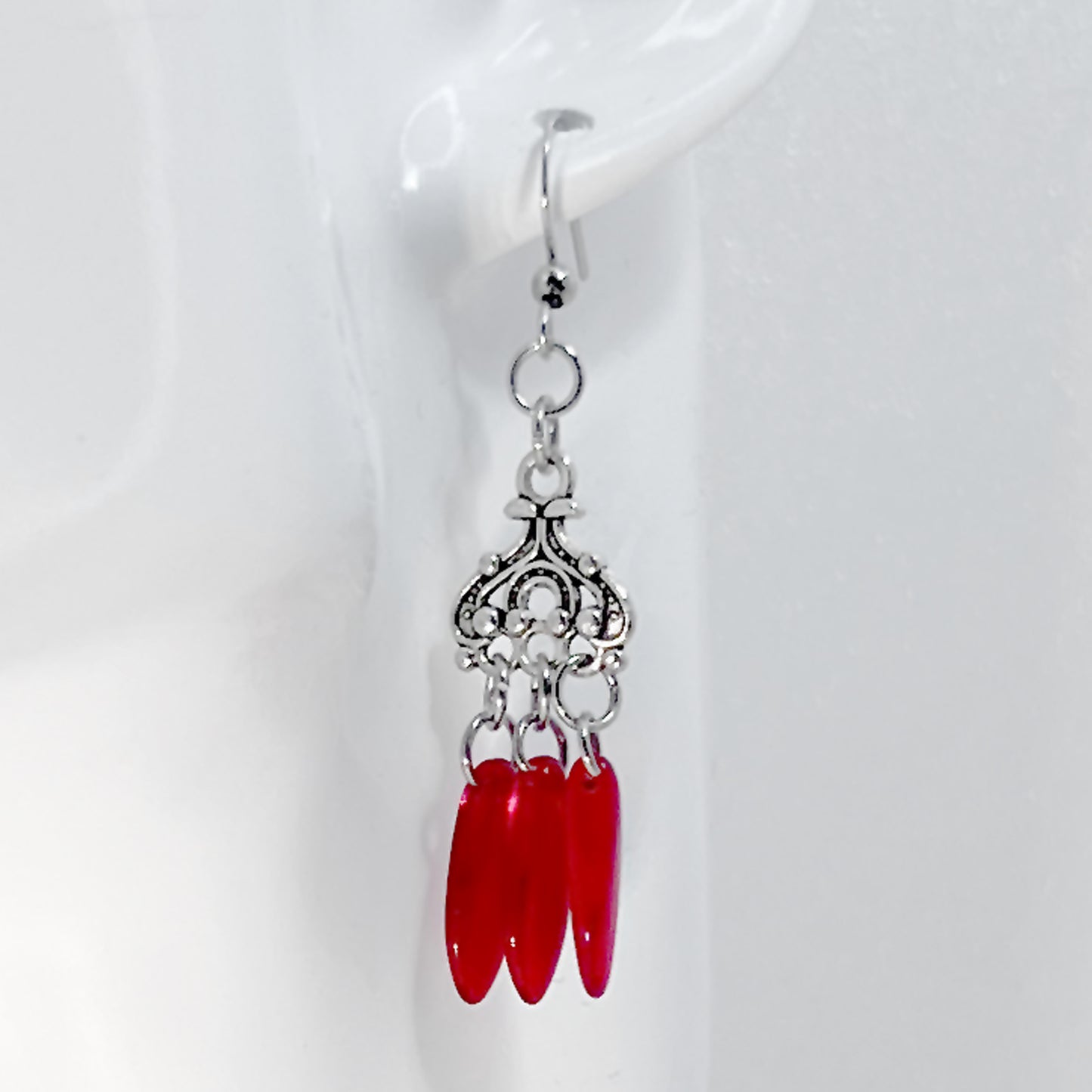 Czech Glass Chandelier Earrings in Various Colors