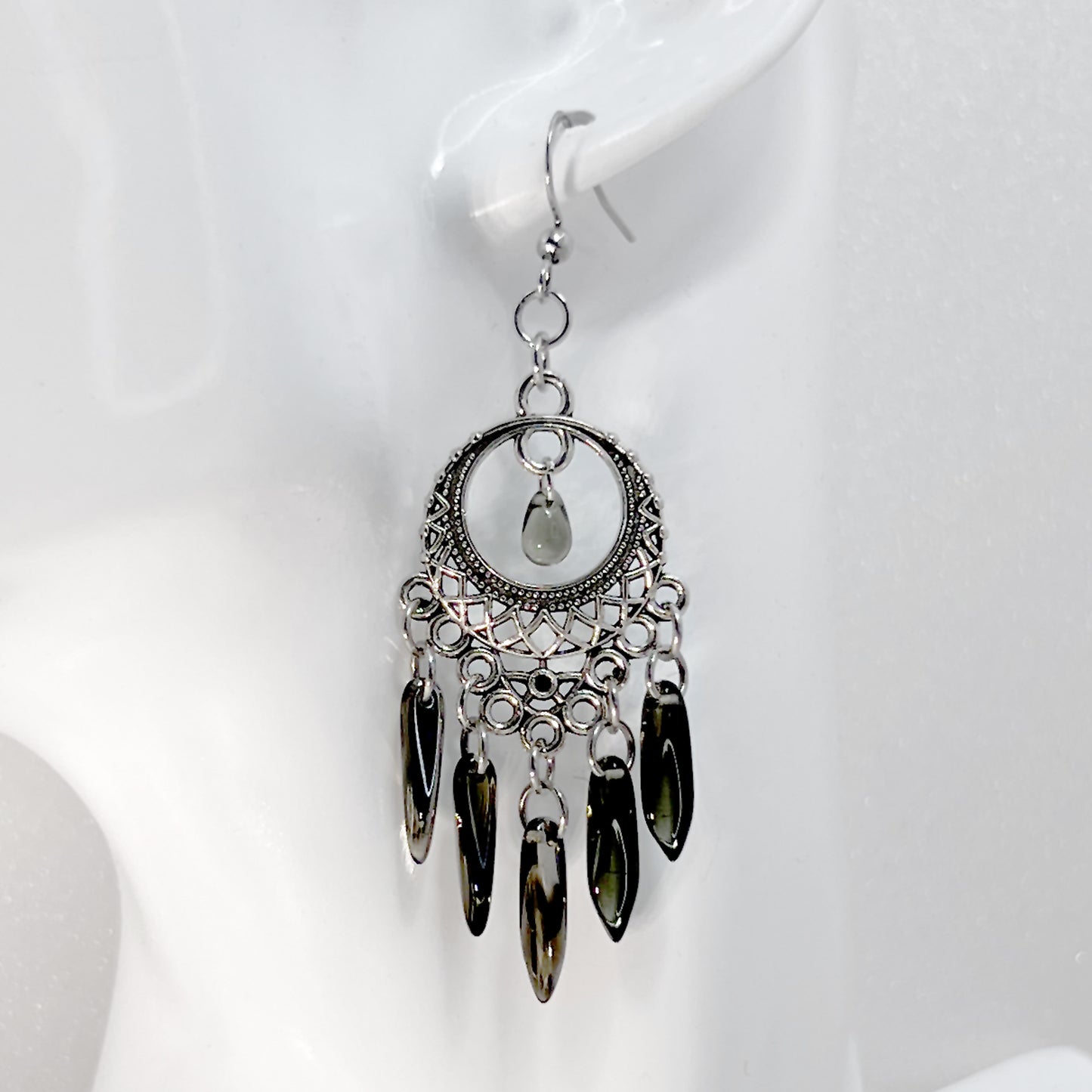 Czech Glass Chandelier Earrings in Various Colors