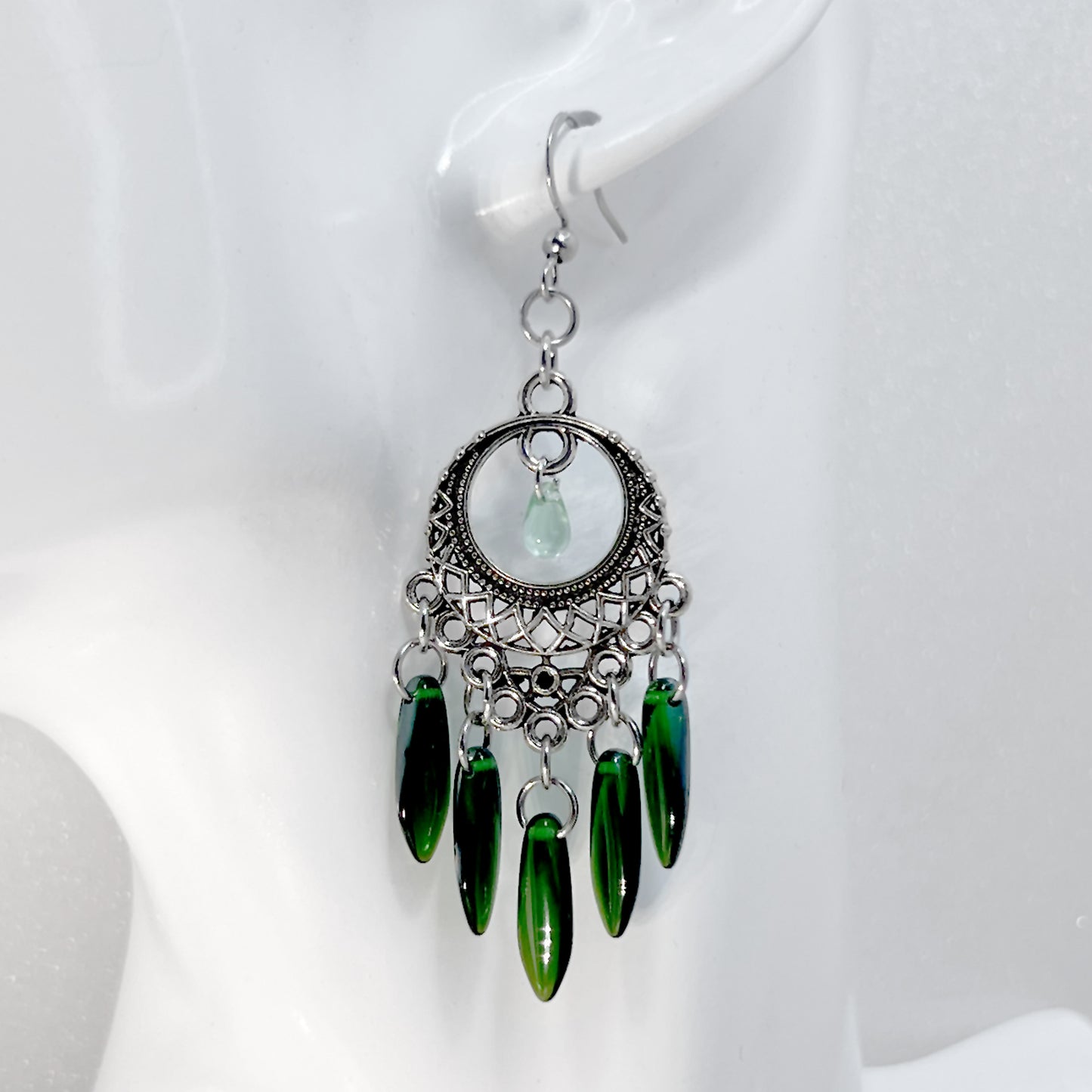 Czech Glass Chandelier Earrings in Various Colors