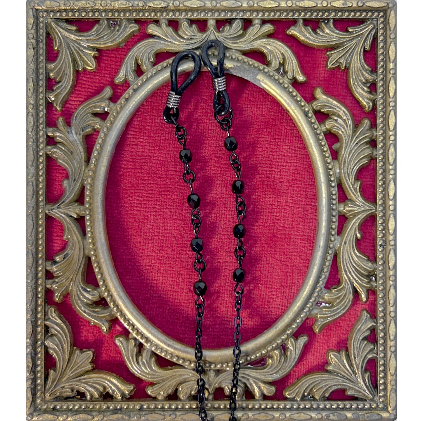 Black Beads and Black Chain for Glasses