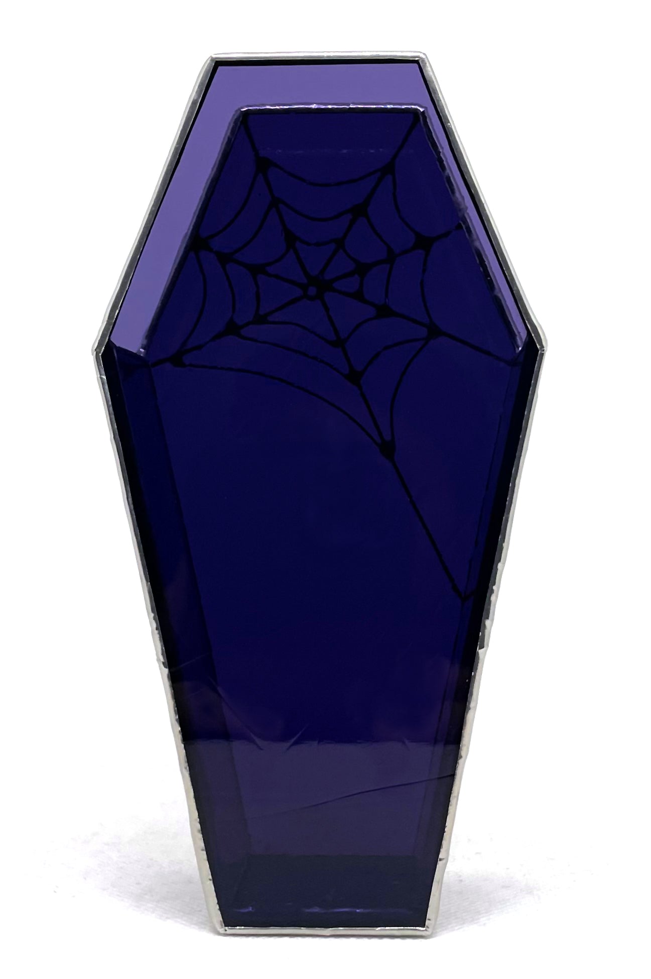 Custom Stained Glass Spiderweb Brush Holder