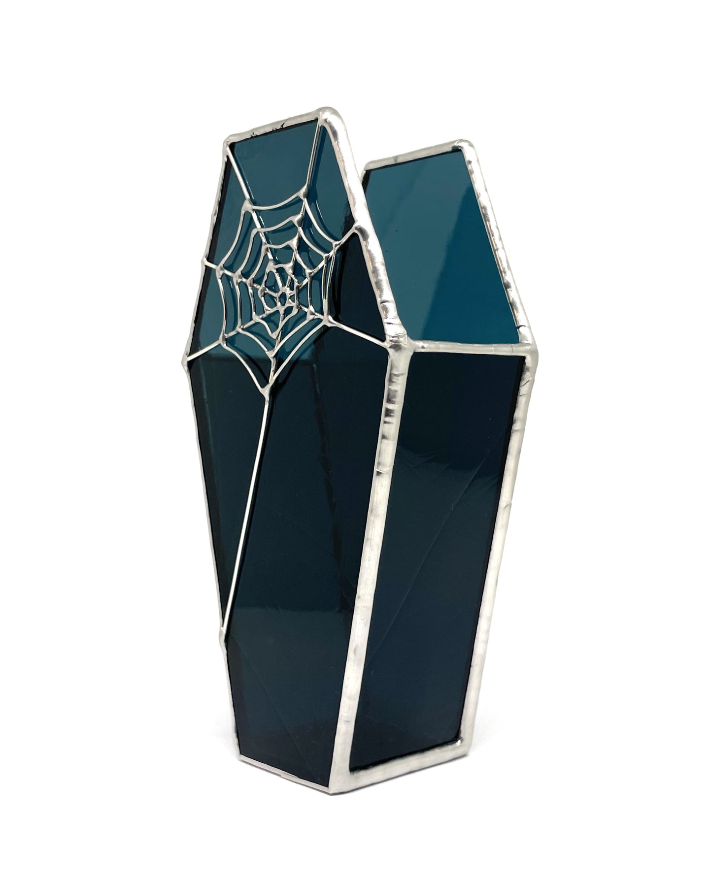 Custom Stained Glass Spiderweb Brush Holder
