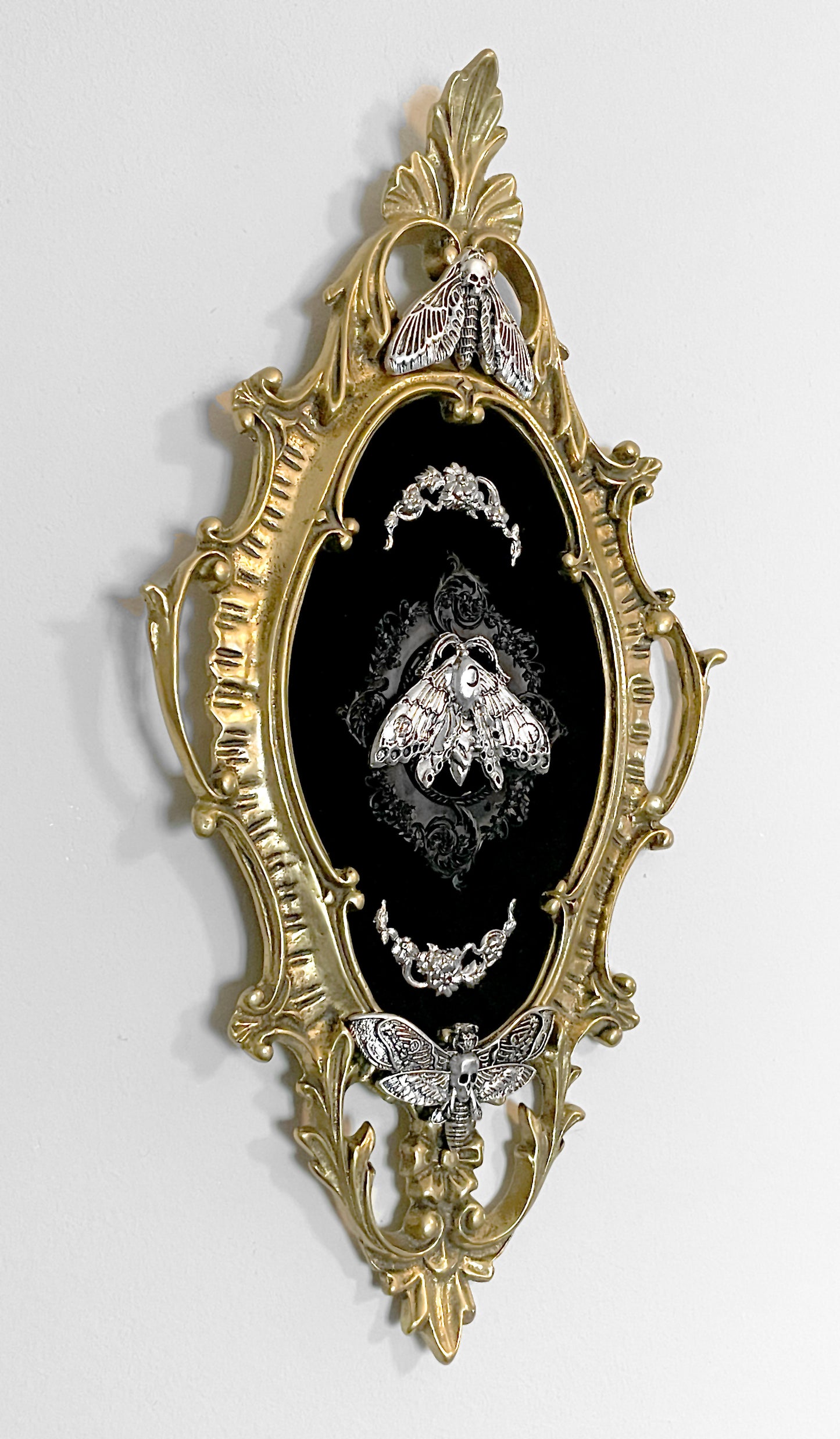 Large Death Head Moth Antique Framed Gothic Home Deco