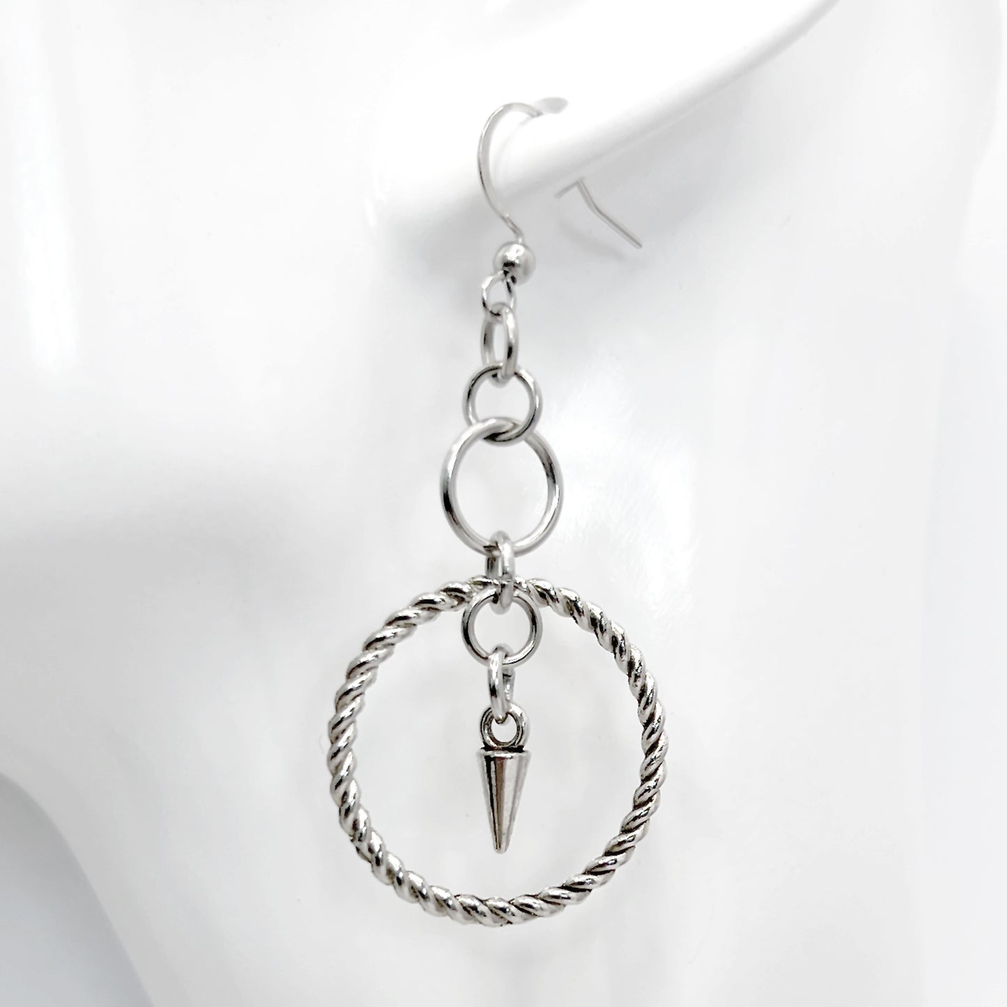 Small Spike in Hoop Earrings