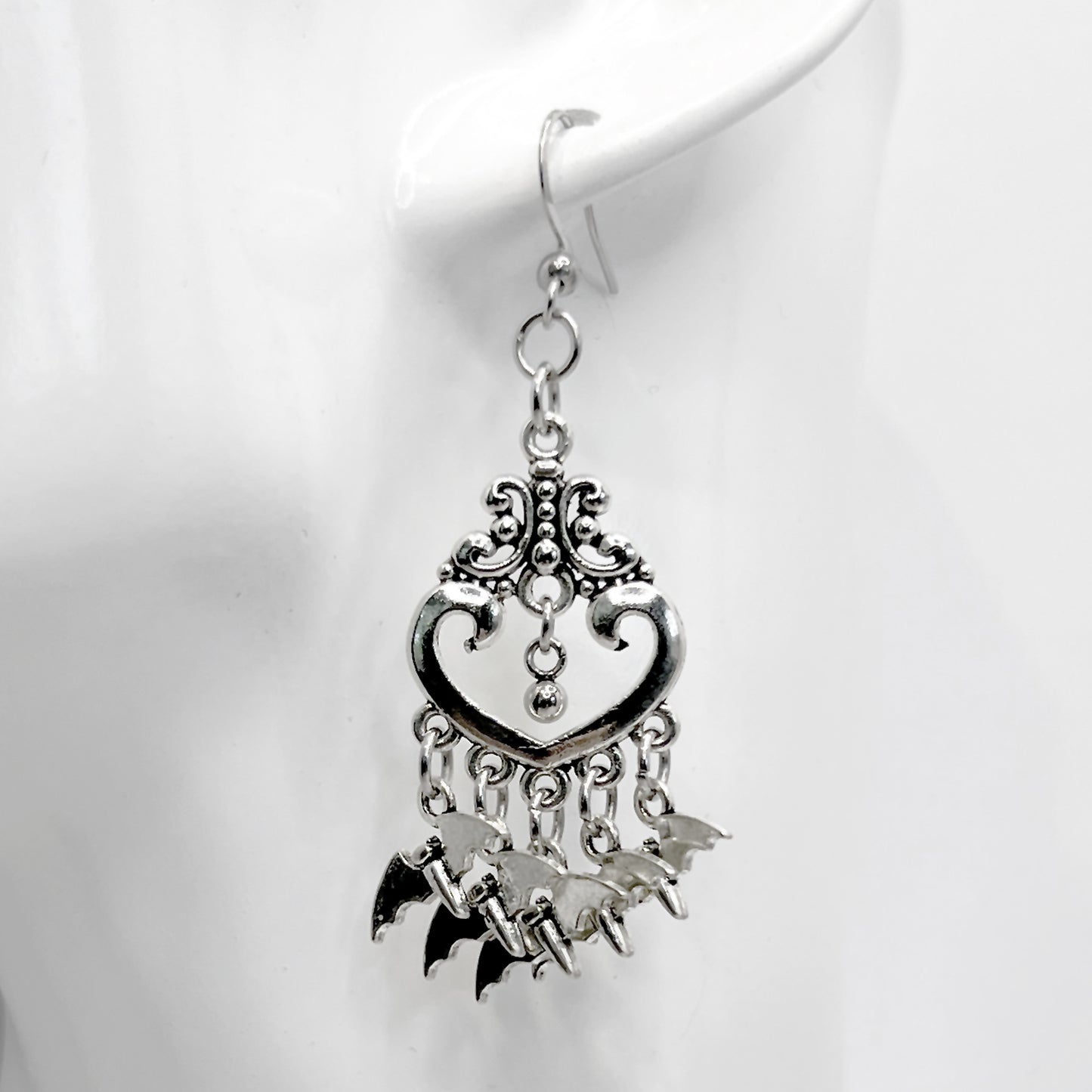 Old School Goth Flock of Tiny Bats Earrings