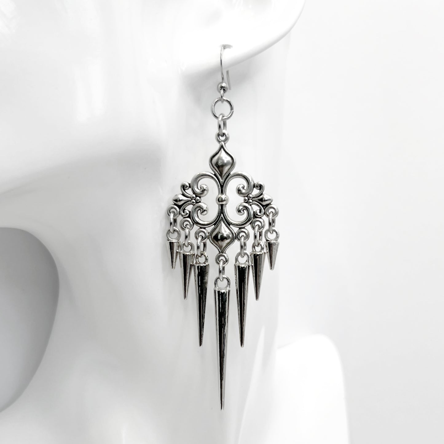 Fleur Ornament and Spikes Earrings
