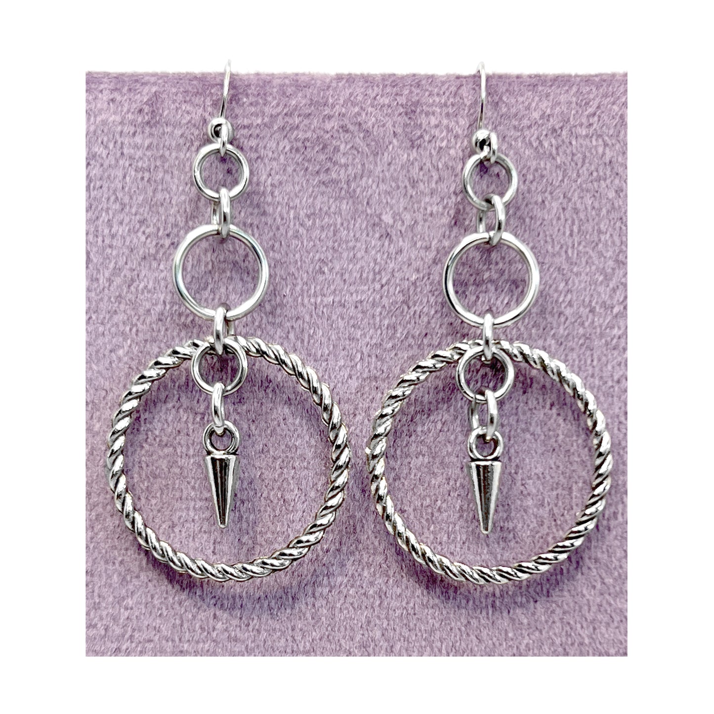 Small Spike in Hoop Earrings