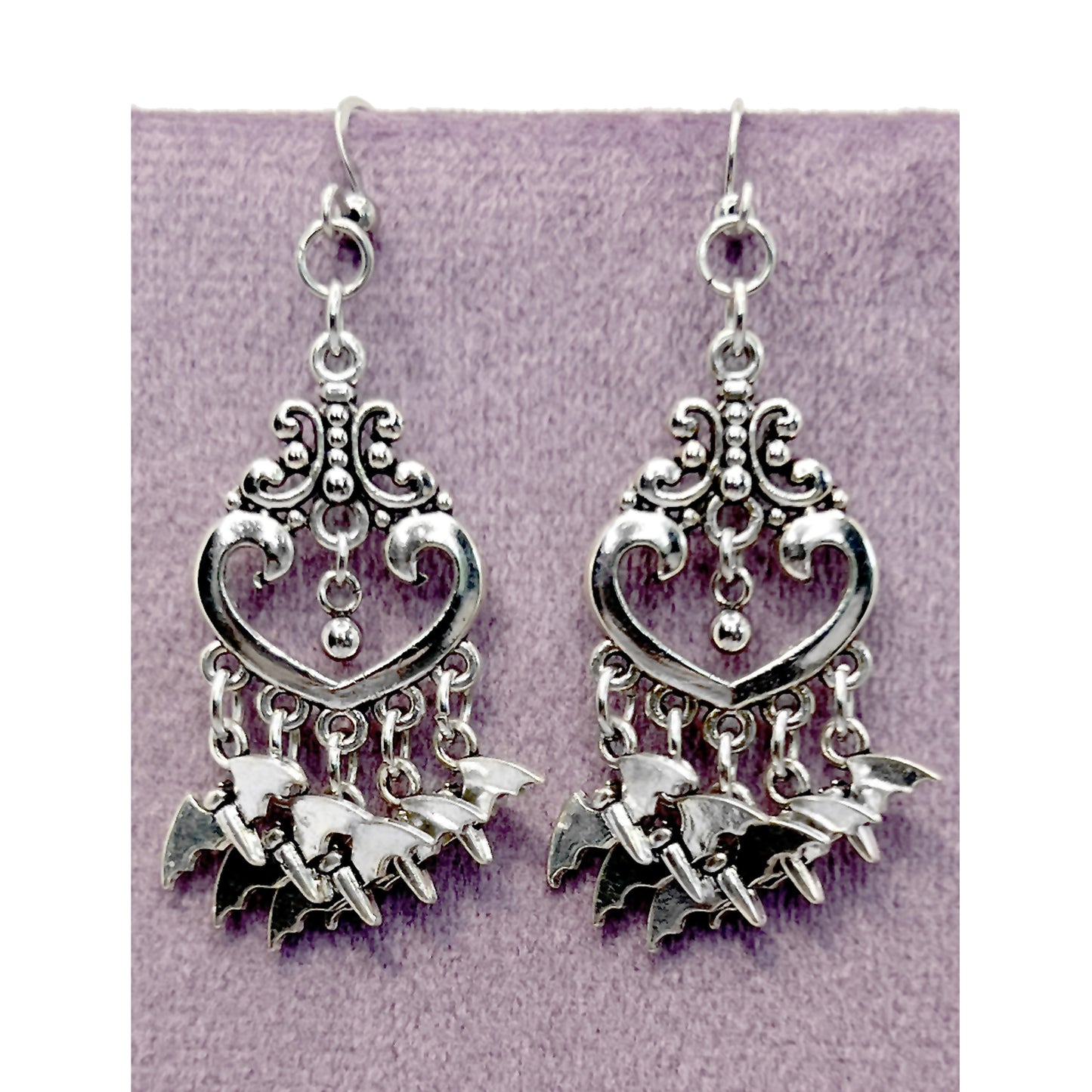 Old School Goth Flock of Tiny Bats Earrings