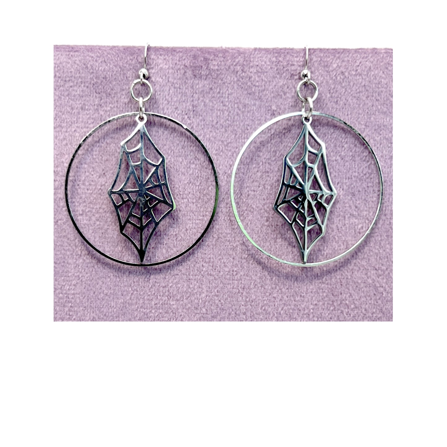 Spiderweb and Hoop Earrings