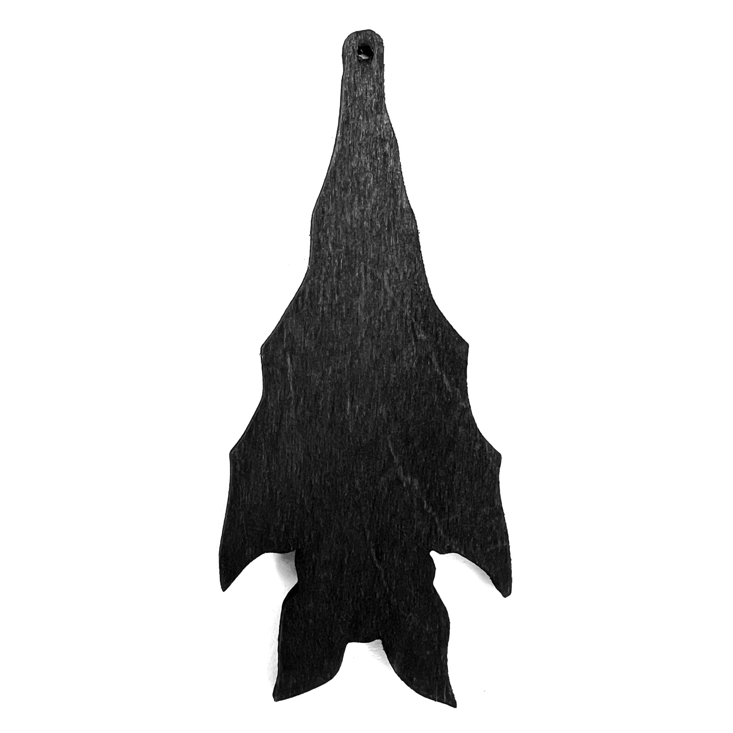 Hanging Bat Christmas / Holiday Tree Ornament - Black Stained Wood