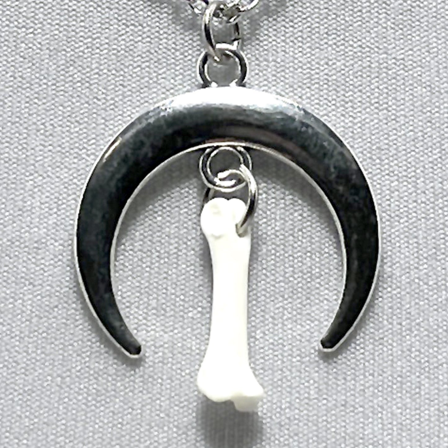 Silver Crescent Moon and Tiny Bone