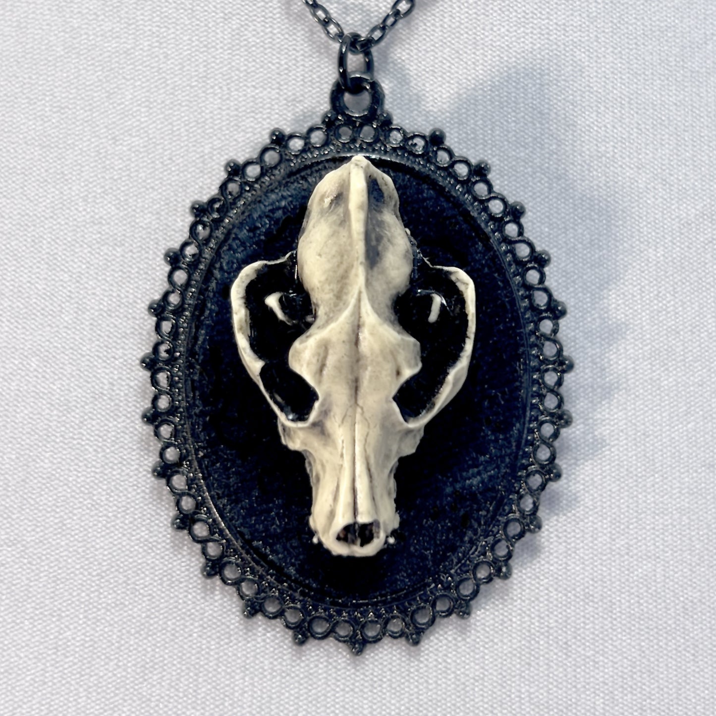 Resin Wolf Skull Necklace
