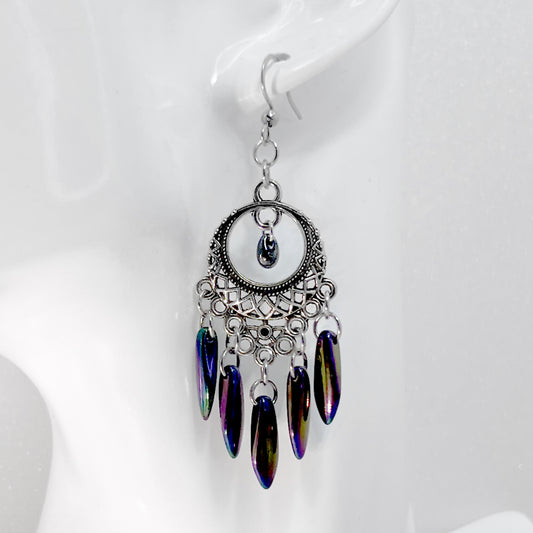 Czech Glass Chandelier Earrings in Various Colors