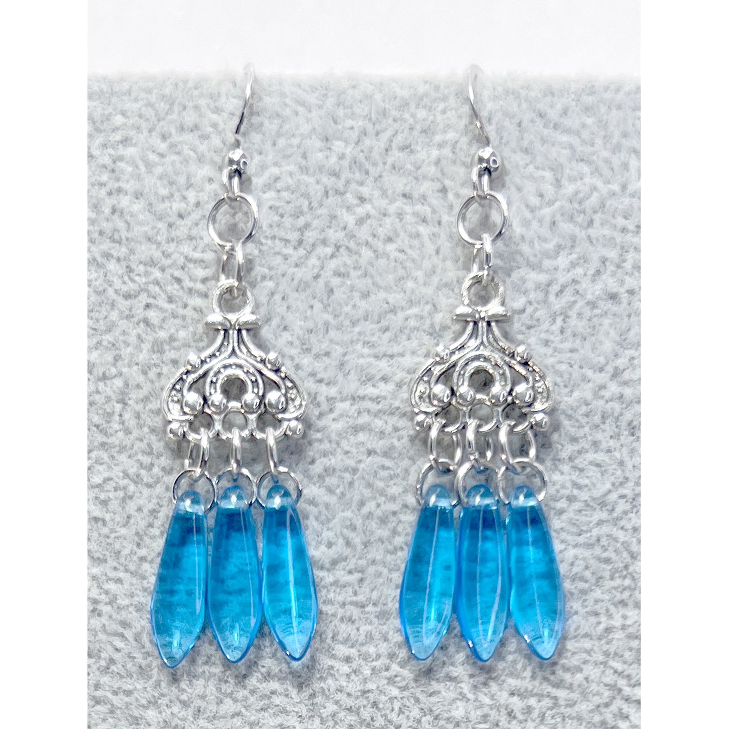 Czech Glass Chandelier Earrings in Various Colors